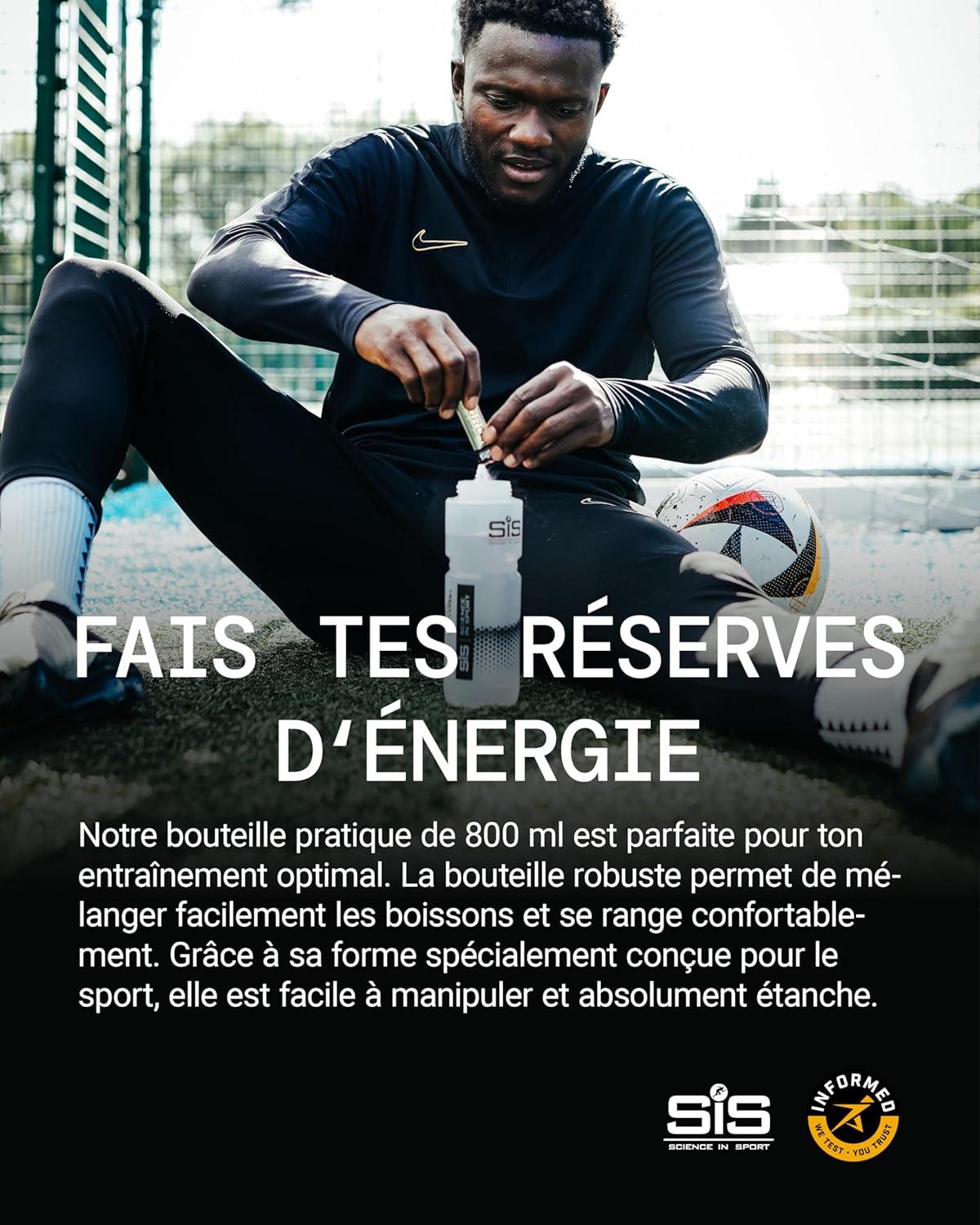 image:imageScience in Sport Bouteille de Boisson Jaune 800ml Avec Systme de Mlange Facile Unique Bouteille dEau pour Vlo Fitness Randonne et Travail Lavable au LaveVaisselleNoir