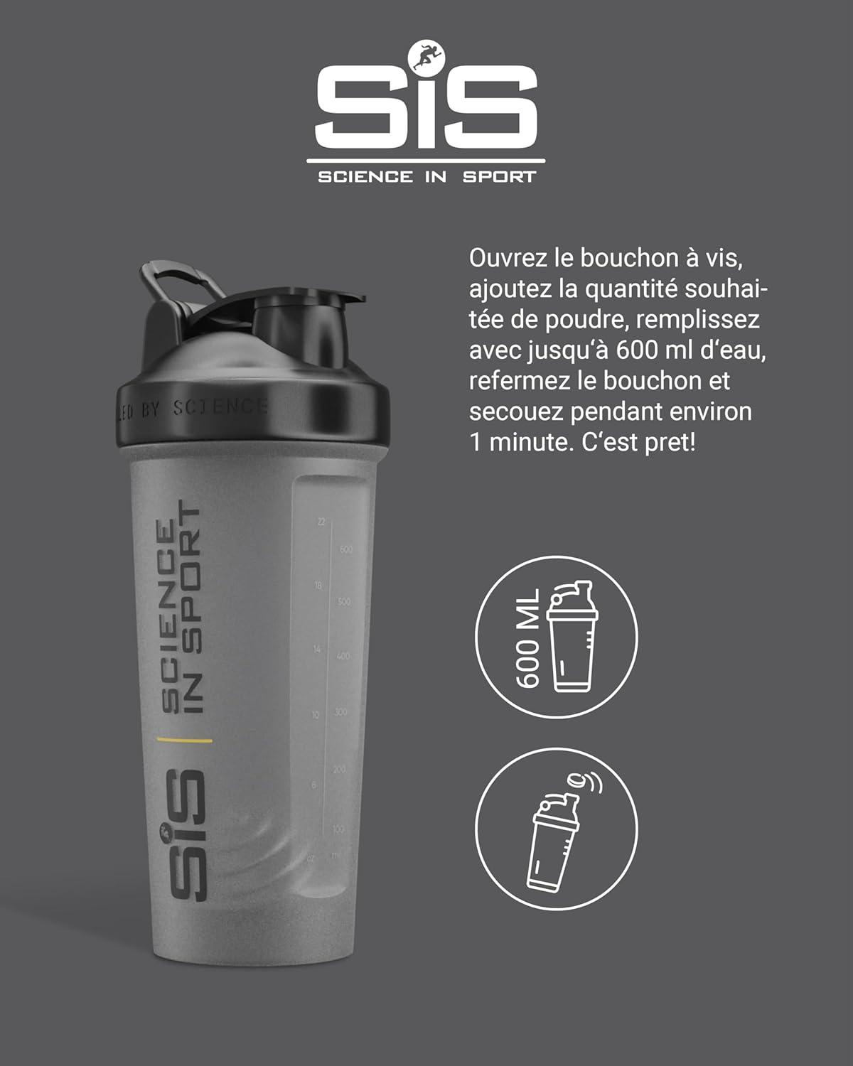 image:imageScience in Sport Bouteille de Boisson Jaune 800ml Avec Systme de Mlange Facile Unique Bouteille dEau pour Vlo Fitness Randonne et Travail Lavable au LaveVaisselleNoir Shaker