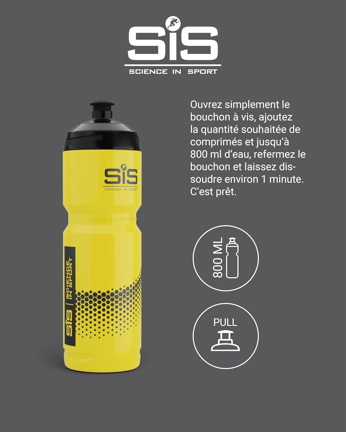 image:imageScience in Sport Bouteille de Boisson Jaune 800ml Avec Systme de Mlange Facile Unique Bouteille dEau pour Vlo Fitness Randonne et Travail Lavable au LaveVaisselleJaune