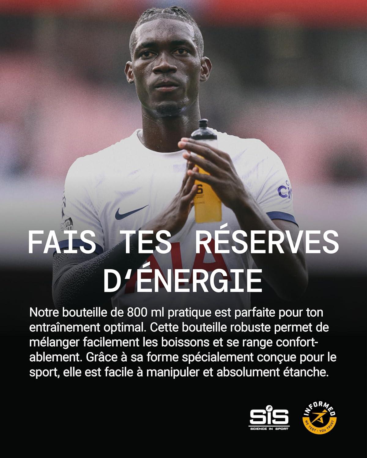 image:imageScience in Sport Bouteille de Boisson Jaune 800ml Avec Systme de Mlange Facile Unique Bouteille dEau pour Vlo Fitness Randonne et Travail Lavable au LaveVaisselleJaune