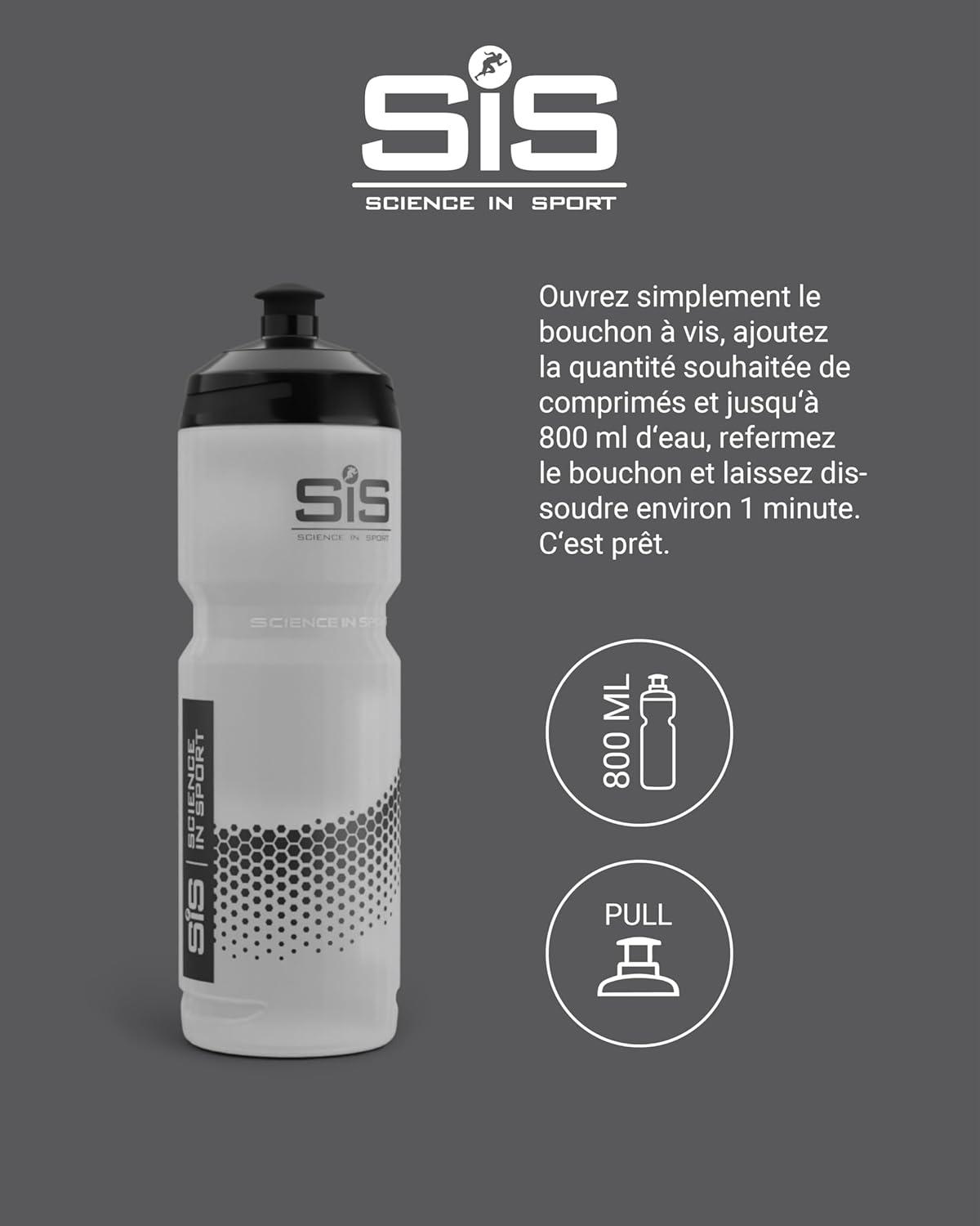 image:imageScience in Sport Bouteille de Boisson Jaune 800ml Avec Systme de Mlange Facile Unique Bouteille dEau pour Vlo Fitness Randonne et Travail Lavable au LaveVaisselleNoir