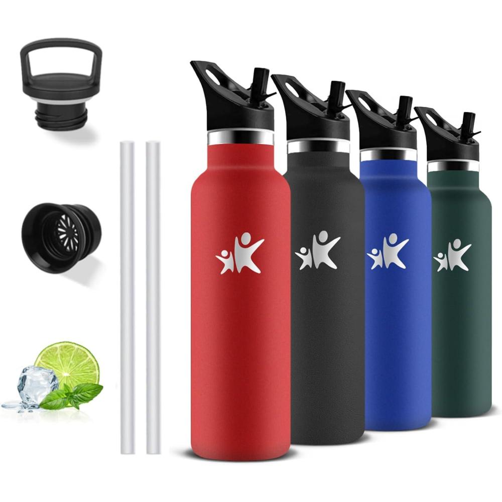 image:imageGourde 1l Gourde Isotherme Sans BPA Bouteille Isotherme Paille Anti Fuite Bouteille Inox Acier Inoxydable 188 Bouteille deau Double Isolation pour Randonne Camping Aptitude SportRouge