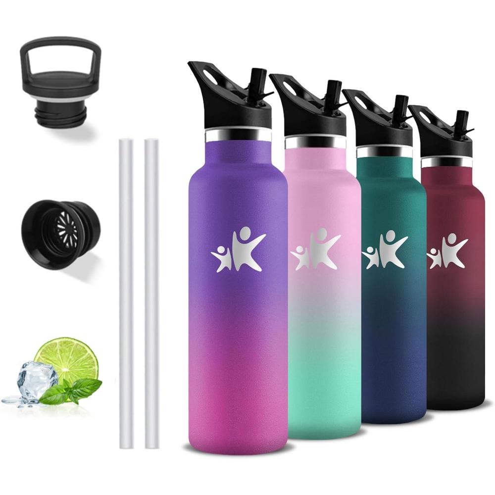 image:imageGourde 1l Gourde Isotherme Sans BPA Bouteille Isotherme Paille Anti Fuite Bouteille Inox Acier Inoxydable 188 Bouteille deau Double Isolation pour Randonne Camping Aptitude SportVioletrose