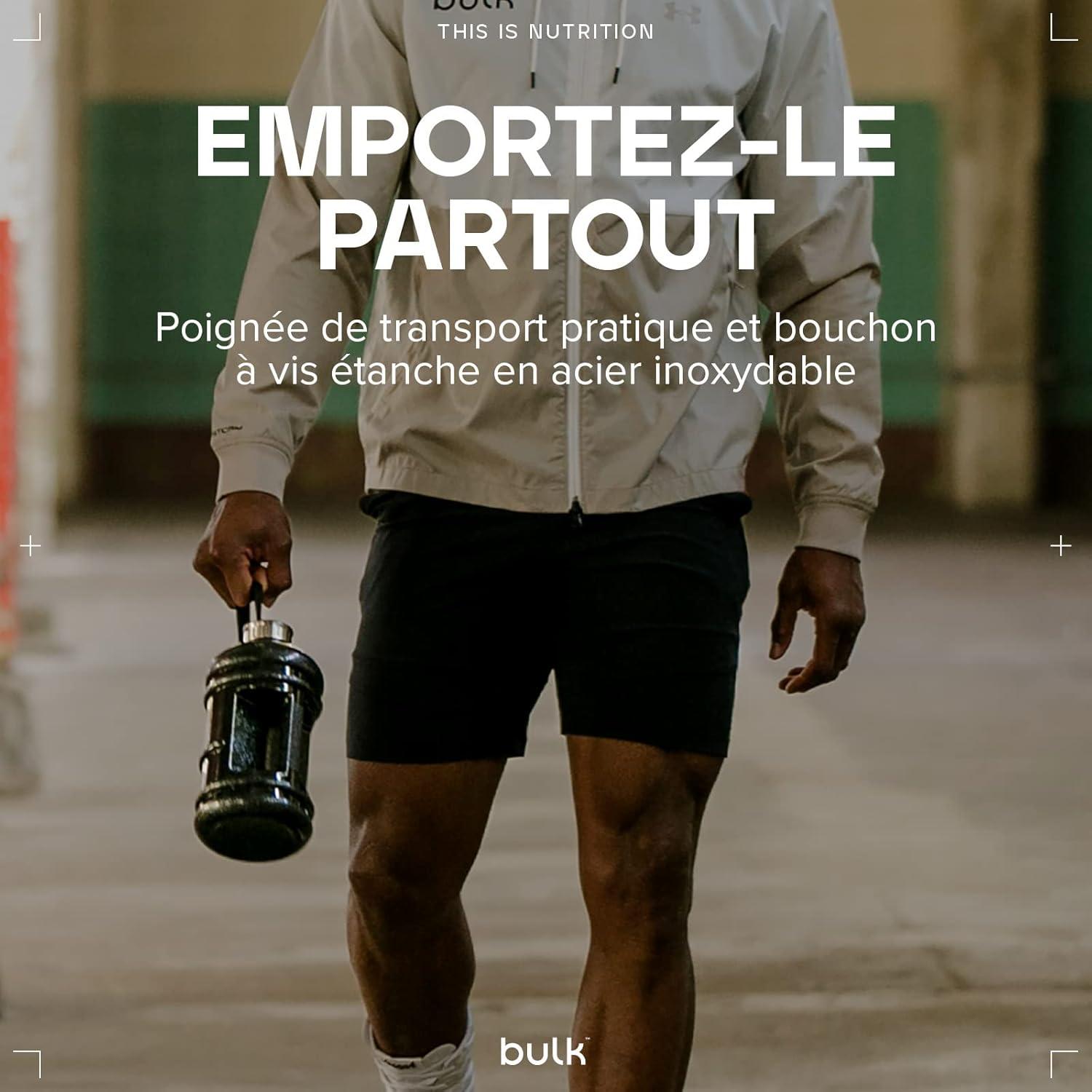 image:imageBulk Gourde Deau Gourde de Sport Clair 22 LitresNoir Metallis