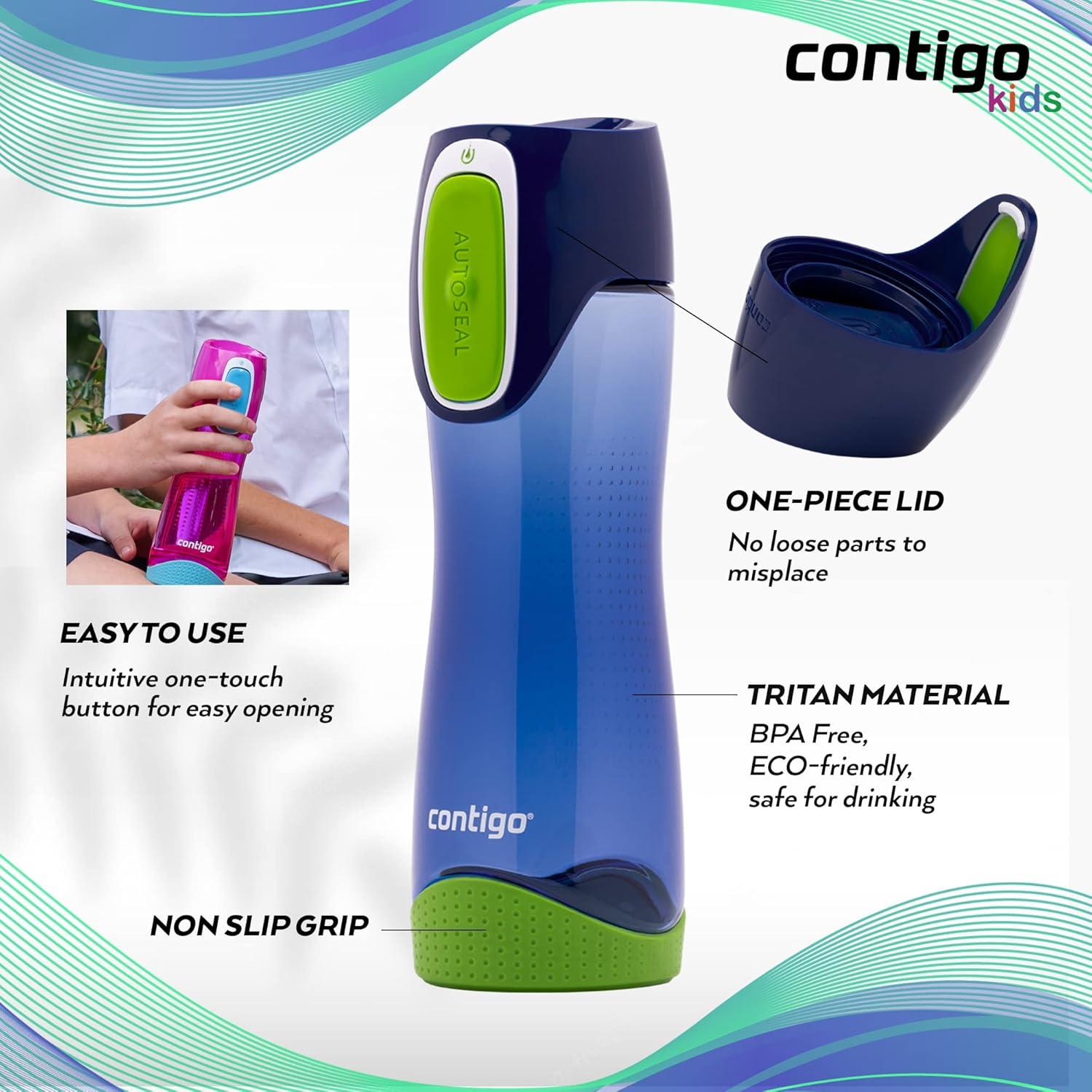 image:imageContigo Bouteille dEau Swish Autoseal 500ml Bouteille dEau Grande Gourde sans BPA Gourde de Sport Antifuite pour le Cyclisme et la RandonneBleu Cobalt