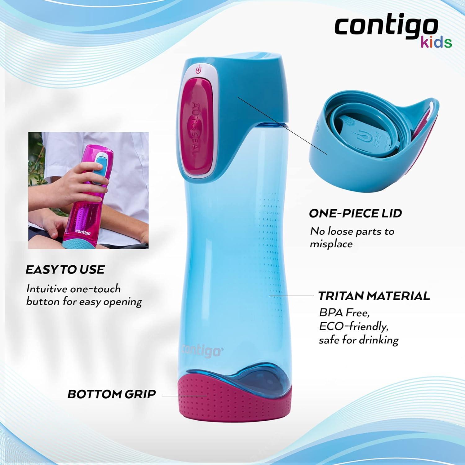 image:imageContigo Bouteille dEau Swish Autoseal 500ml Bouteille dEau Grande Gourde sans BPA Gourde de Sport Antifuite pour le Cyclisme et la RandonneBleu de Ciel