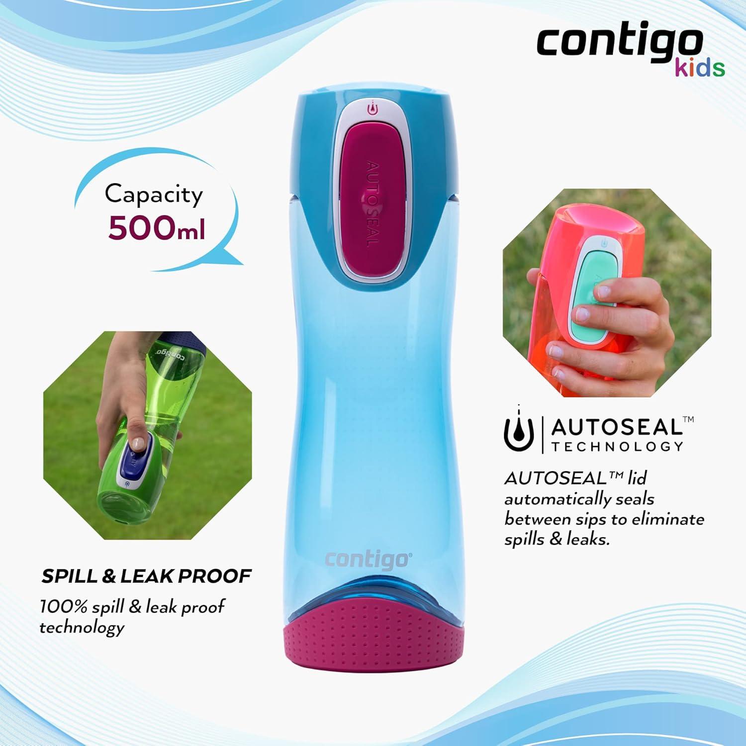 image:imageContigo Bouteille dEau Swish Autoseal 500ml Bouteille dEau Grande Gourde sans BPA Gourde de Sport Antifuite pour le Cyclisme et la RandonneBleu de Ciel