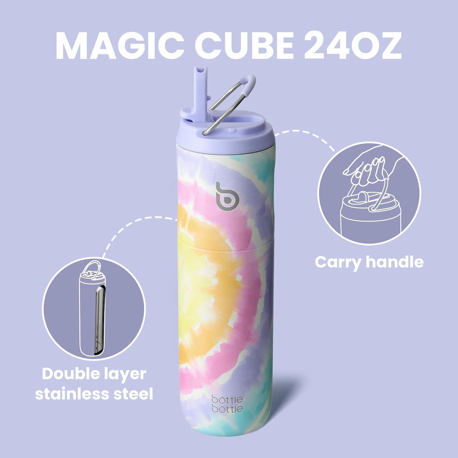image:imageBOTTLE BOTTLE Bouteille deau isotherme de 710 ml avec couvercle paille poigne en acier inoxydable double paroi sous vide antifuite sans BPA pour sport voyage gym rose jaune bleuCoton Papa