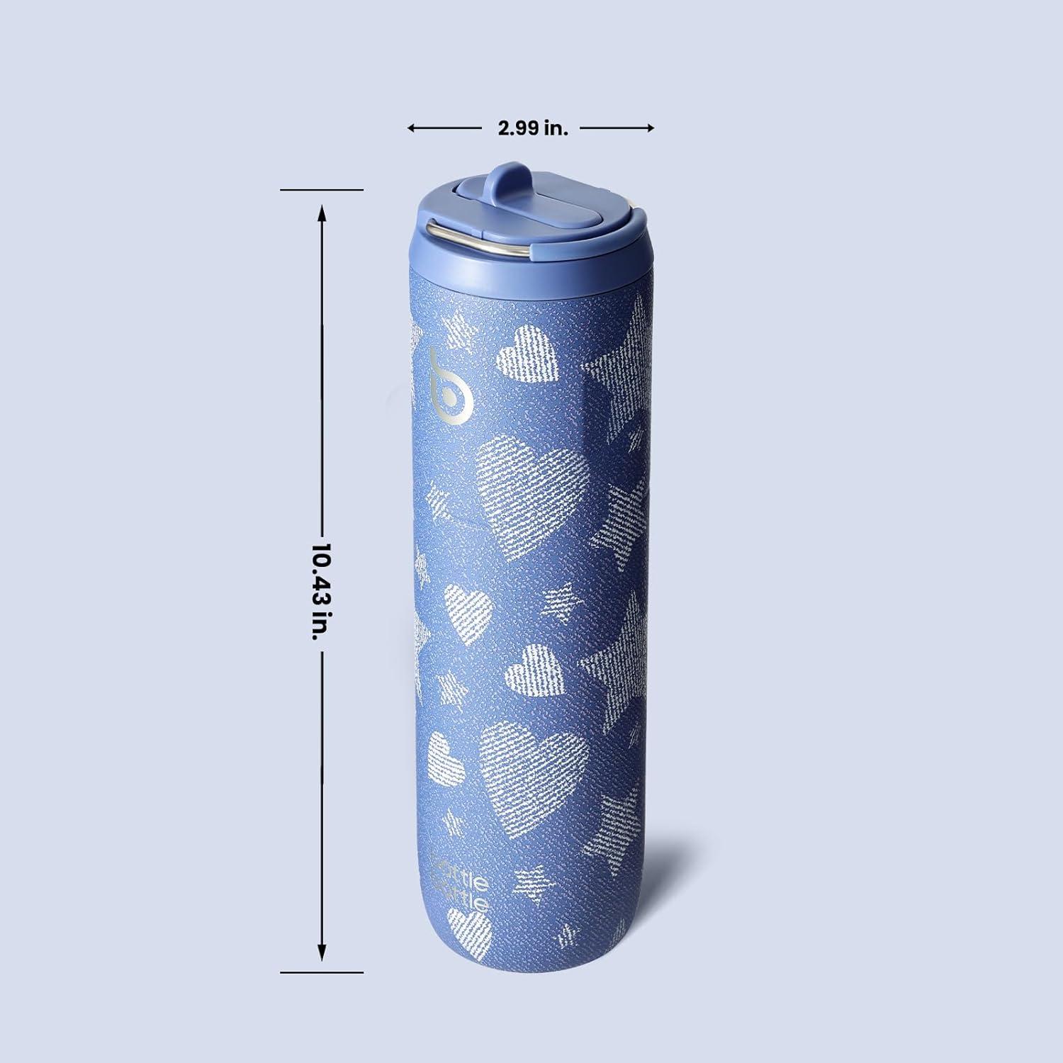 image:imageBOTTLE BOTTLE Bouteille deau isotherme de 710 ml avec couvercle paille poigne en acier inoxydable double paroi sous vide antifuite sans BPA pour sport voyage gym rose jaune bleuDenim Beats