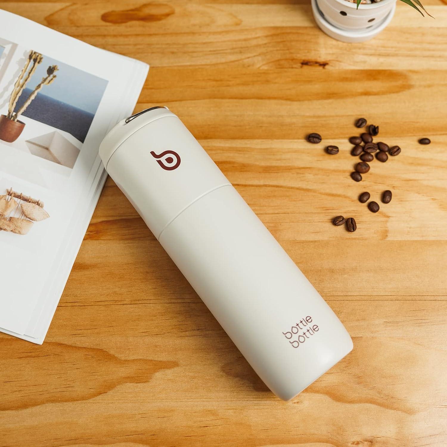 image:imageBOTTLE BOTTLE Bouteille deau isotherme de 710 ml avec couvercle paille poigne en acier inoxydable double paroi sous vide antifuite sans BPA pour sport voyage gym rose jaune bleuGris Clair