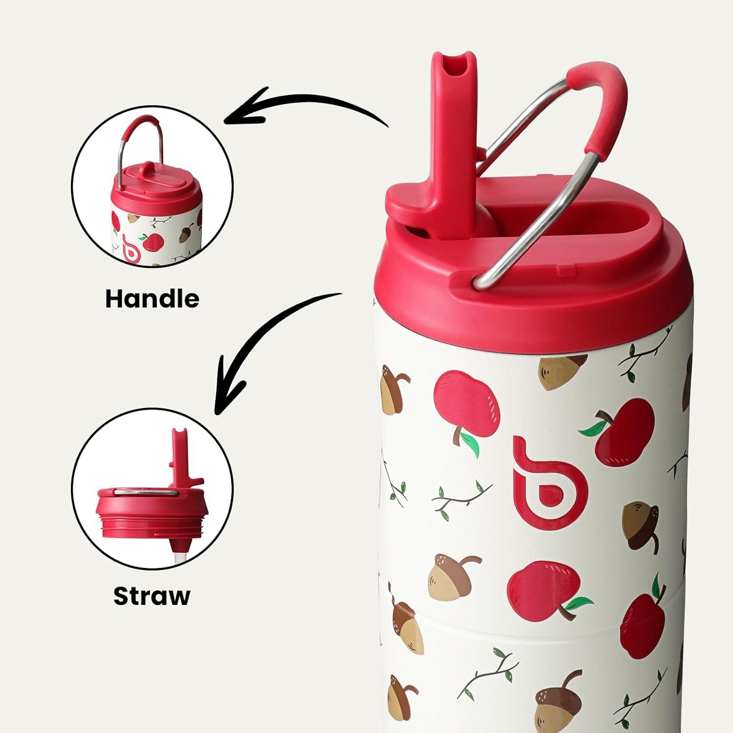 image:imageBOTTLE BOTTLE Bouteille deau isotherme de 710 ml avec couvercle paille poigne en acier inoxydable double paroi sous vide antifuite sans BPA pour sport voyage gym rose jaune bleuBaie