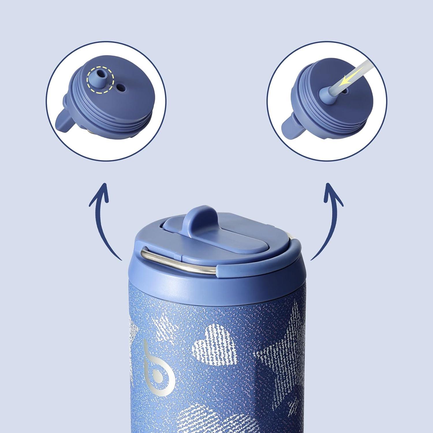 image:imageBOTTLE BOTTLE Bouteille deau isotherme de 710 ml avec couvercle paille poigne en acier inoxydable double paroi sous vide antifuite sans BPA pour sport voyage gym rose jaune bleuDenim Beats