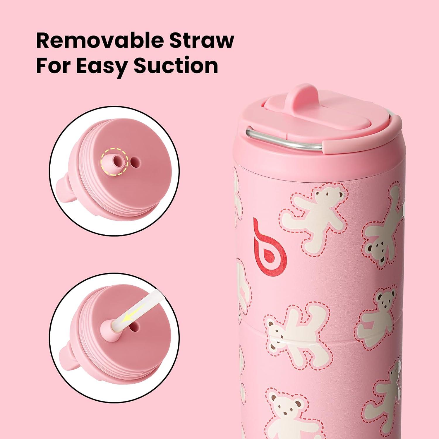 image:imageBOTTLE BOTTLE Bouteille deau isotherme de 710 ml avec couvercle paille poigne en acier inoxydable double paroi sous vide antifuite sans BPA pour sport voyage gym rose jaune bleuBiscuits en Forme Dours