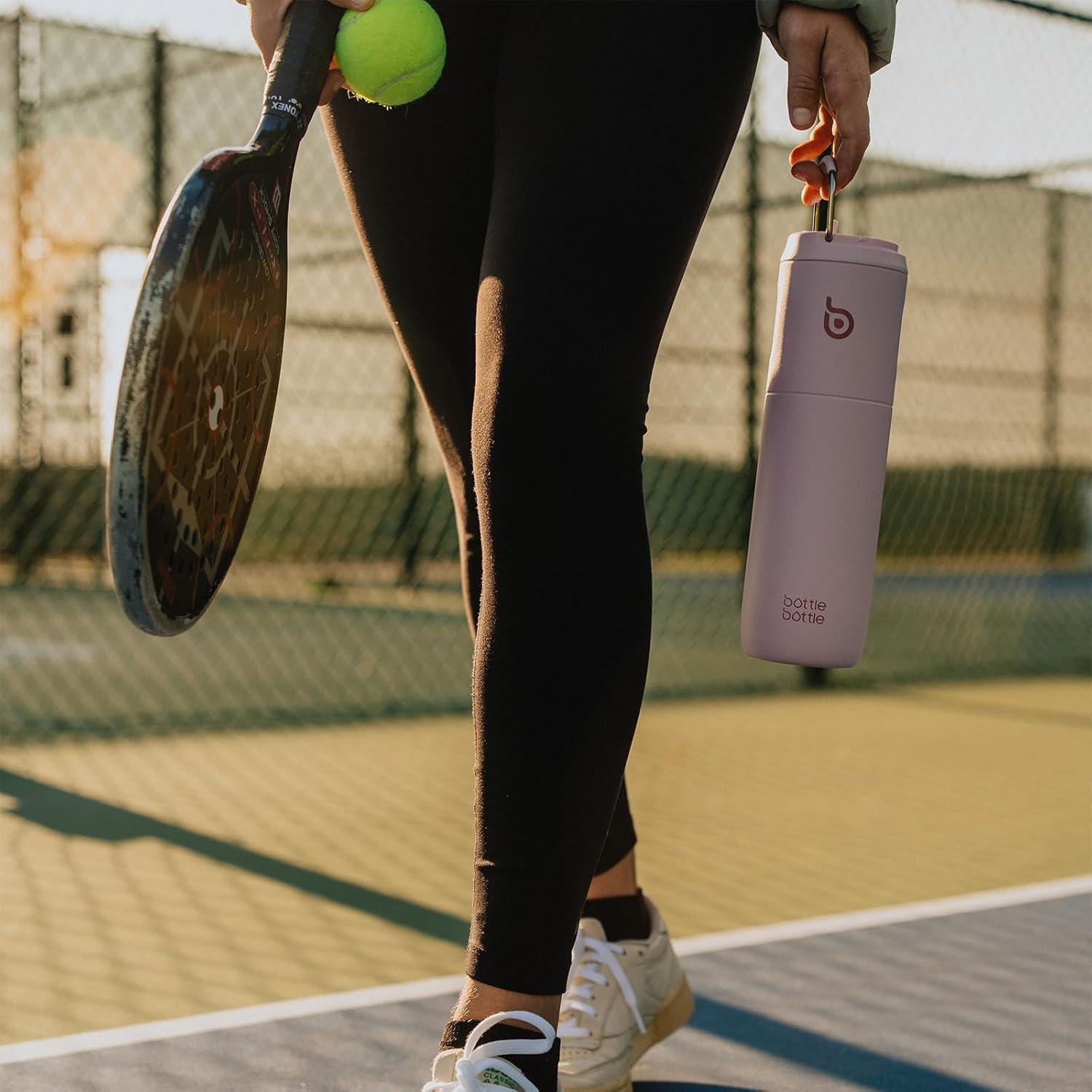 image:imageBOTTLE BOTTLE Bouteille deau isotherme de 710 ml avec couvercle paille poigne en acier inoxydable double paroi sous vide antifuite sans BPA pour sport voyage gym rose jaune bleuRose