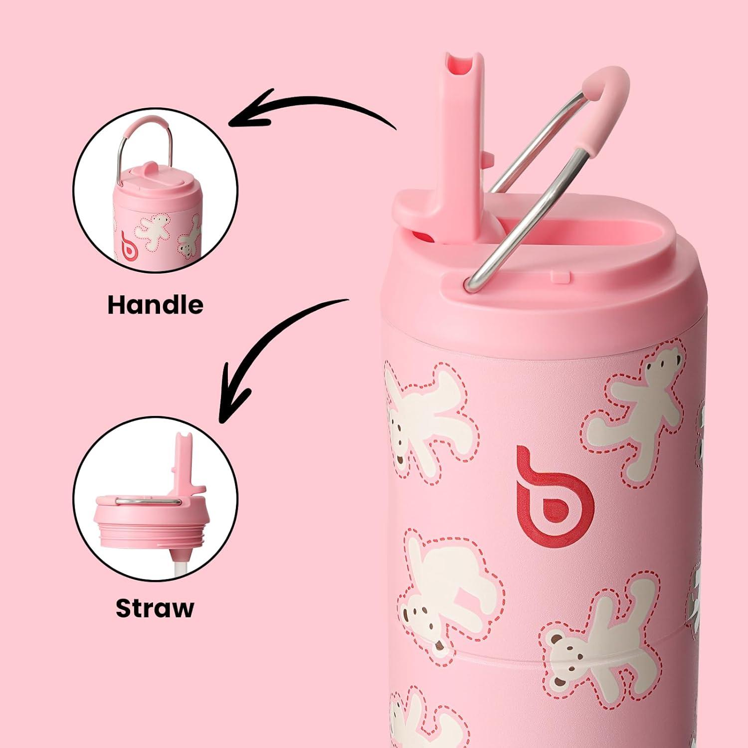 image:imageBOTTLE BOTTLE Bouteille deau isotherme de 710 ml avec couvercle paille poigne en acier inoxydable double paroi sous vide antifuite sans BPA pour sport voyage gym rose jaune bleuBiscuits en Forme Dours