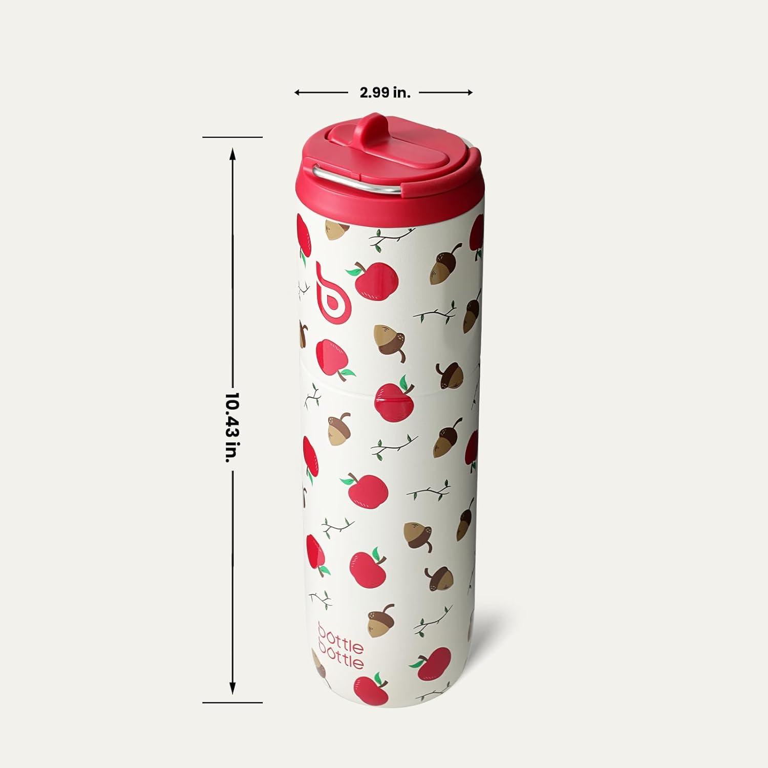 image:imageBOTTLE BOTTLE Bouteille deau isotherme de 710 ml avec couvercle paille poigne en acier inoxydable double paroi sous vide antifuite sans BPA pour sport voyage gym rose jaune bleuBaie