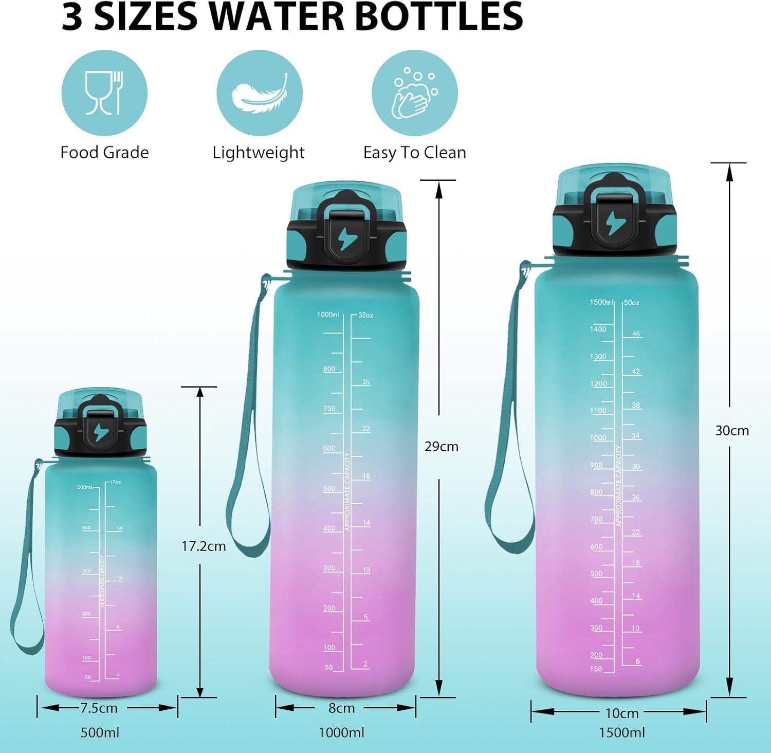 image:imageGourde Sport 15L AntiFuite Avec Paille Bouteille dEau Adulte Transportable Avec Slogan de Motivation Facile Nettoyer Pour Running Camping FitnessGreenpowder