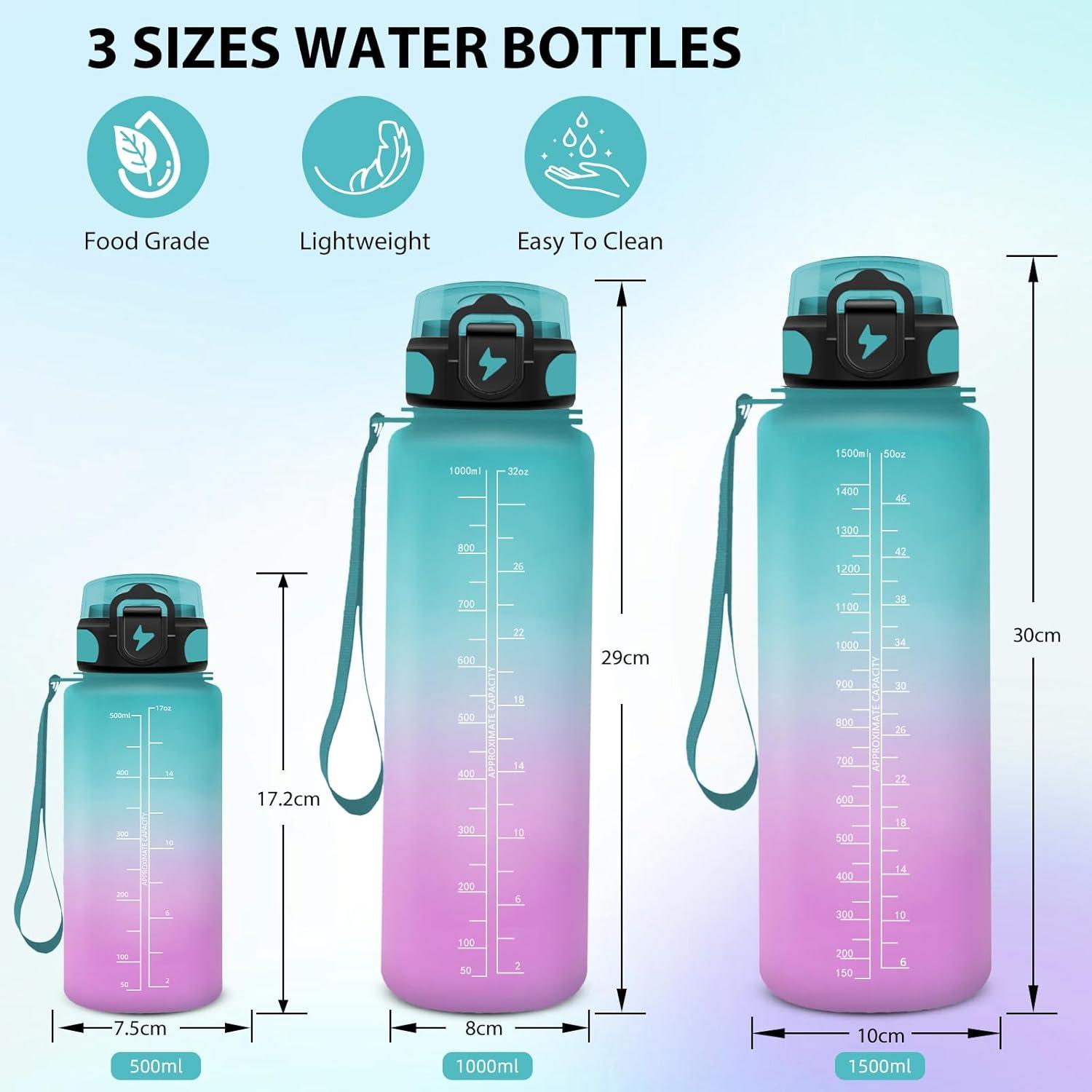 image:imageGourde Sport 15L AntiFuite Avec Paille Bouteille dEau Adulte Transportable Avec Slogan de Motivation Facile Nettoyer Pour Running Camping FitnessGreenpowder
