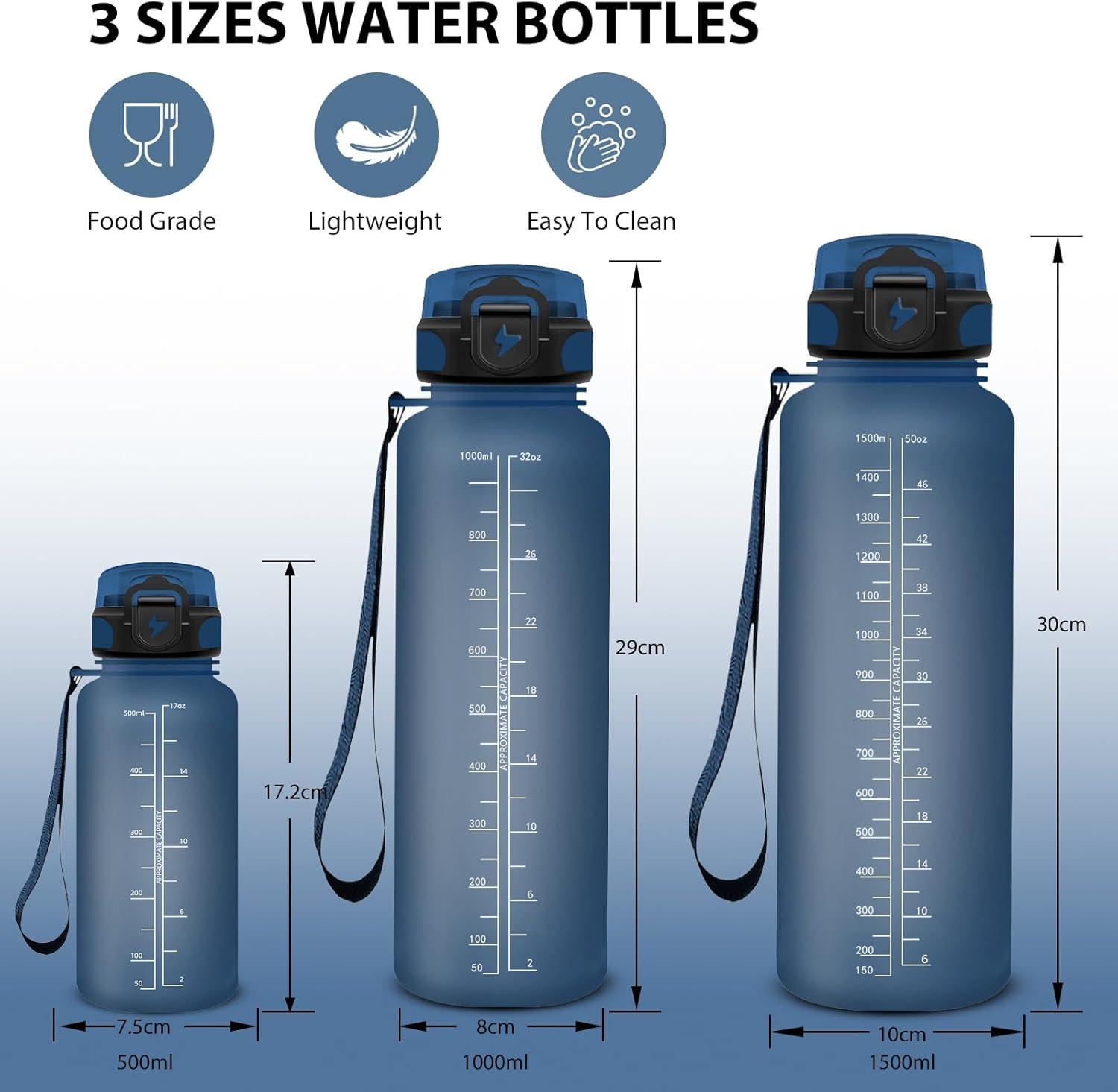 image:imageGourde Sport 15L AntiFuite Avec Paille Bouteille dEau Adulte Transportable Avec Slogan de Motivation Facile Nettoyer Pour Running Camping FitnessNavyblue