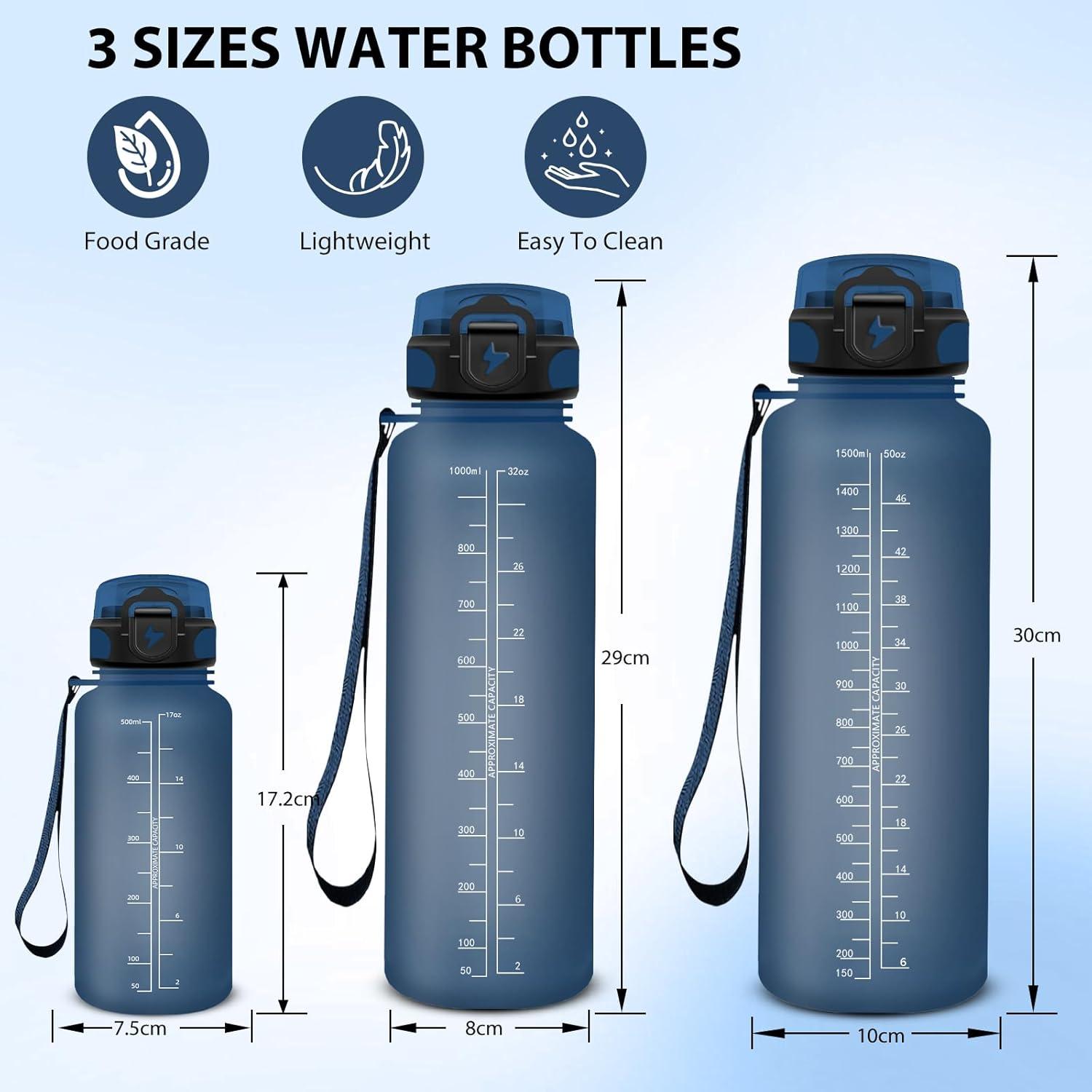 image:imageGourde Sport 15L AntiFuite Avec Paille Bouteille dEau Adulte Transportable Avec Slogan de Motivation Facile Nettoyer Pour Running Camping FitnessNavyblue