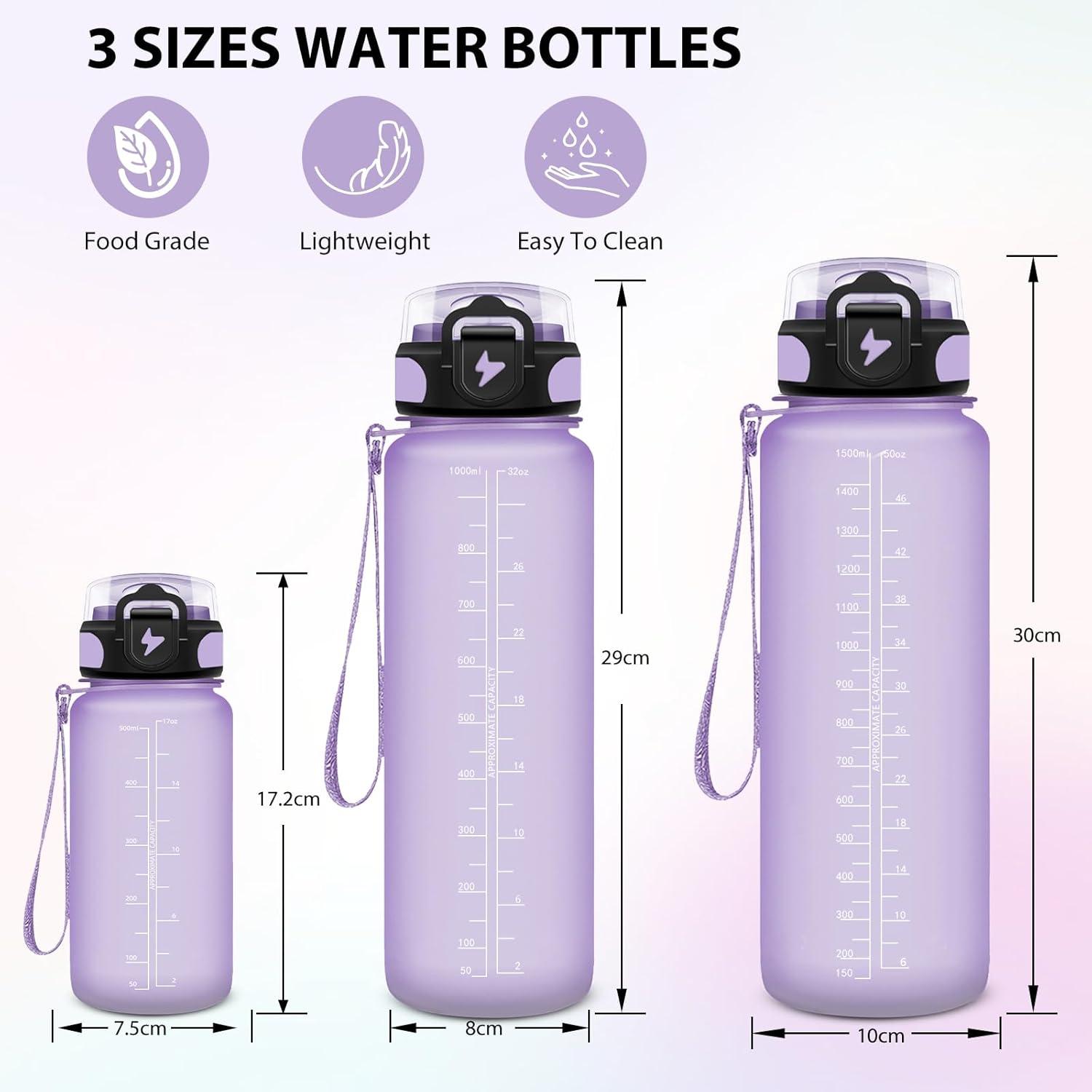 image:imageGourde Sport 15L AntiFuite Avec Paille Bouteille dEau Adulte Transportable Avec Slogan de Motivation Facile Nettoyer Pour Running Camping FitnessPurple