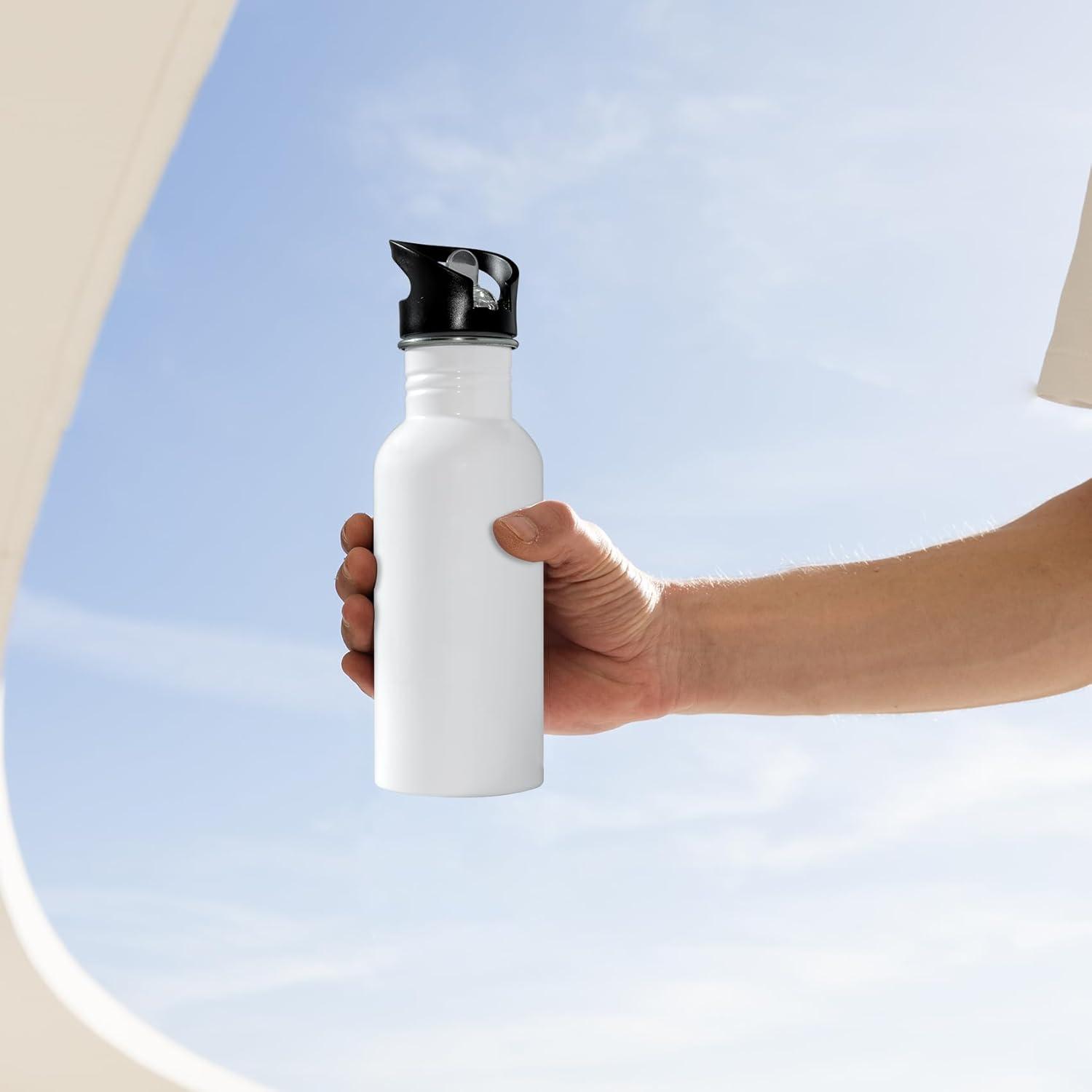 image:imageMRR Lot de 6 bouteilles deau de voyage en aluminium avec couvercle paille pour le sport 600 ml