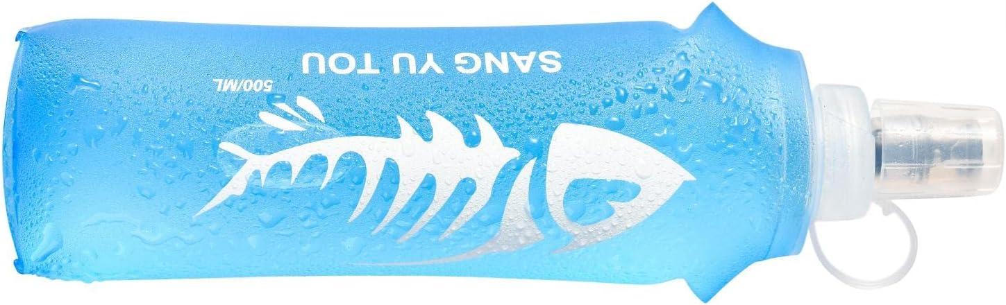 image:image2 Gourde Souple Flasque Running Soft Flask 500ml Bouteille deau Gourde Sport Pliable Poche Hydratation Rservoir deau Flacon pour Sports de Plein Air Randonne Cyclisme Camping Jogging500ml Bleu Clair