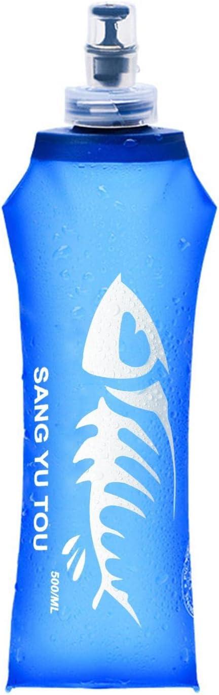 image:image2 Gourde Souple Flasque Running Soft Flask 500ml Bouteille deau Gourde Sport Pliable Poche Hydratation Rservoir deau Flacon pour Sports de Plein Air Randonne Cyclisme Camping Jogging500ml Bleu Fonc