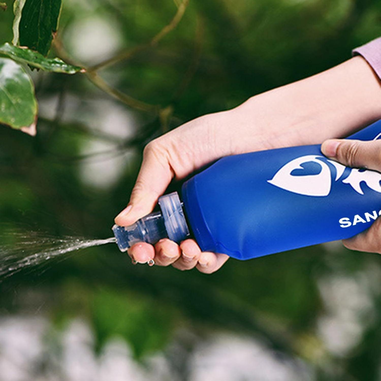 image:image2 Gourde Souple Flasque Running Soft Flask 500ml Bouteille deau Gourde Sport Pliable Poche Hydratation Rservoir deau Flacon pour Sports de Plein Air Randonne Cyclisme Camping Jogging250ml Bleu Fonc