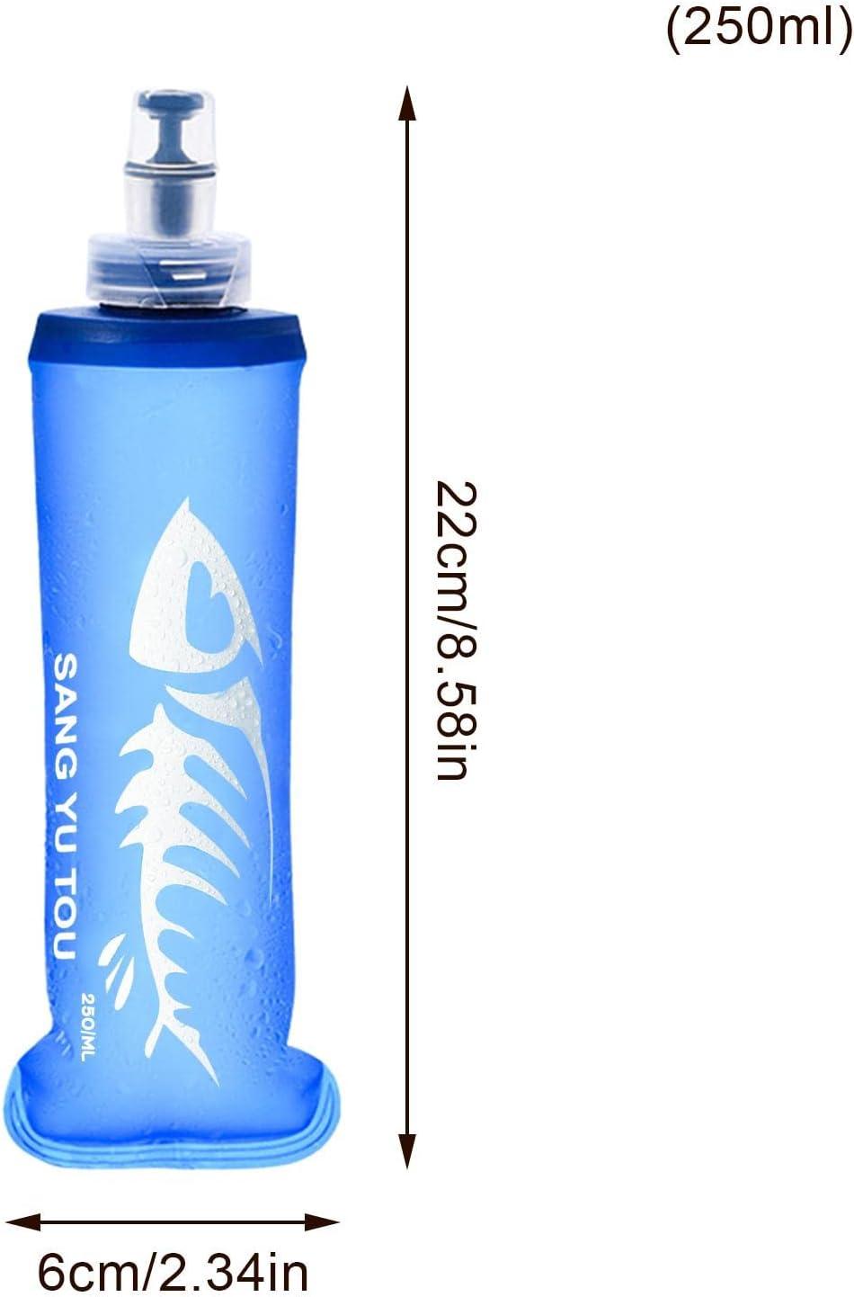 image:image2 Gourde Souple Flasque Running Soft Flask 500ml Bouteille deau Gourde Sport Pliable Poche Hydratation Rservoir deau Flacon pour Sports de Plein Air Randonne Cyclisme Camping Jogging250ml Bleu Fonc