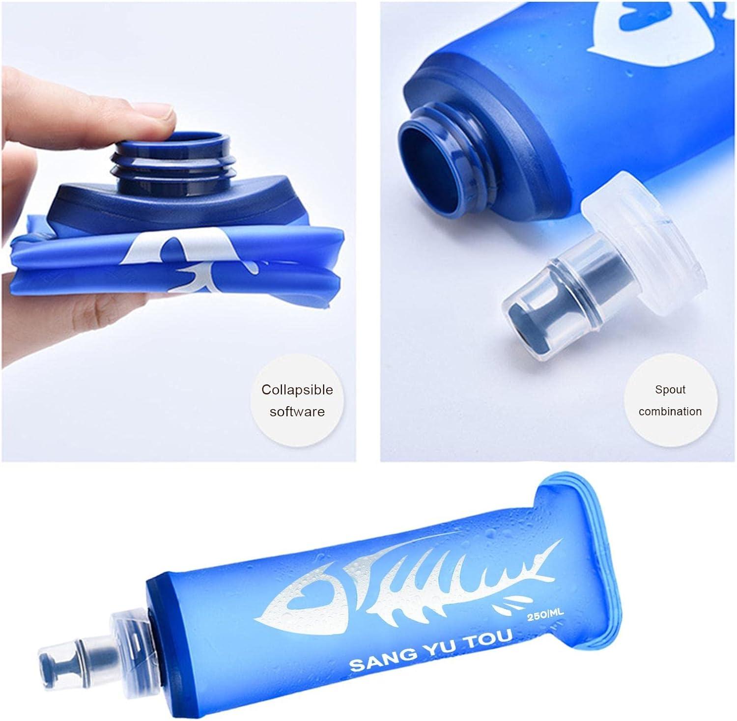 image:image2 Gourde Souple Flasque Running Soft Flask 500ml Bouteille deau Gourde Sport Pliable Poche Hydratation Rservoir deau Flacon pour Sports de Plein Air Randonne Cyclisme Camping Jogging250ml Bleu Fonc