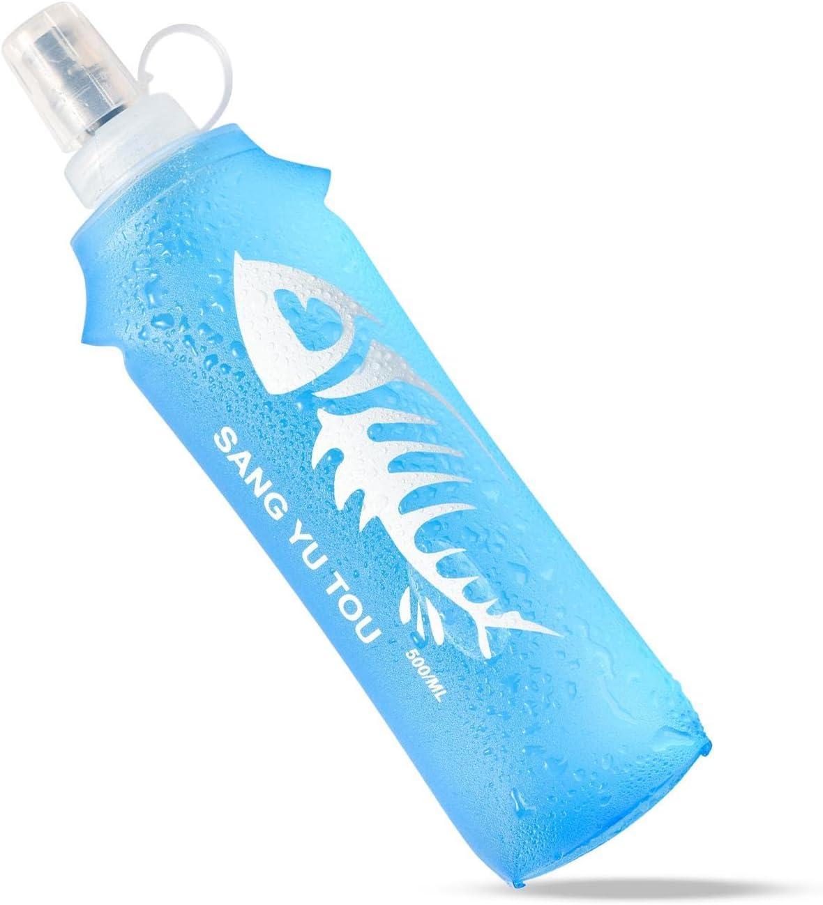 image:image2 Gourde Souple Flasque Running Soft Flask 500ml Bouteille deau Gourde Sport Pliable Poche Hydratation Rservoir deau Flacon pour Sports de Plein Air Randonne Cyclisme Camping Jogging500ml Bleu Clair