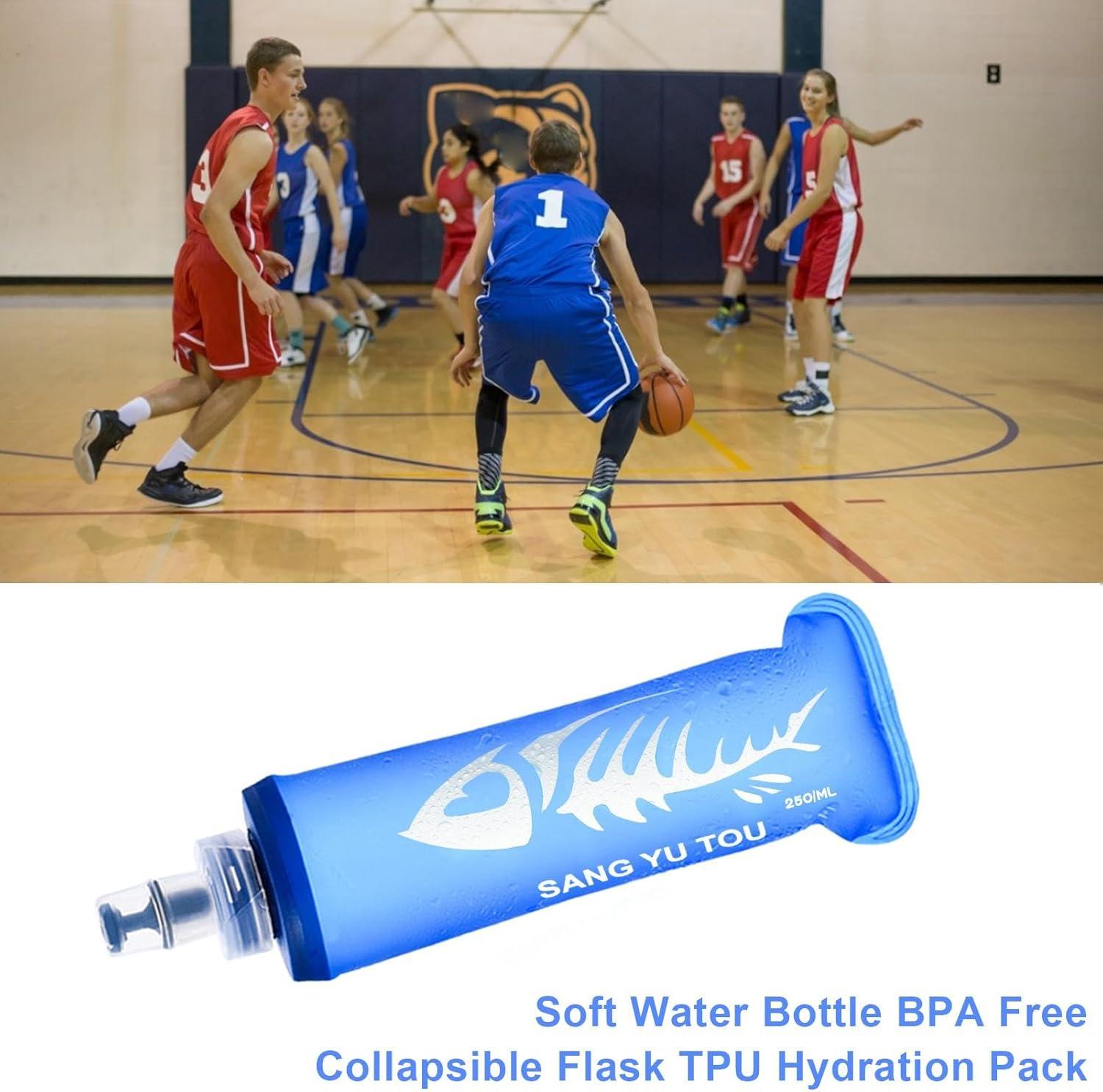 image:image2 Gourde Souple Flasque Running Soft Flask 500ml Bouteille deau Gourde Sport Pliable Poche Hydratation Rservoir deau Flacon pour Sports de Plein Air Randonne Cyclisme Camping Jogging250ml Bleu Fonc