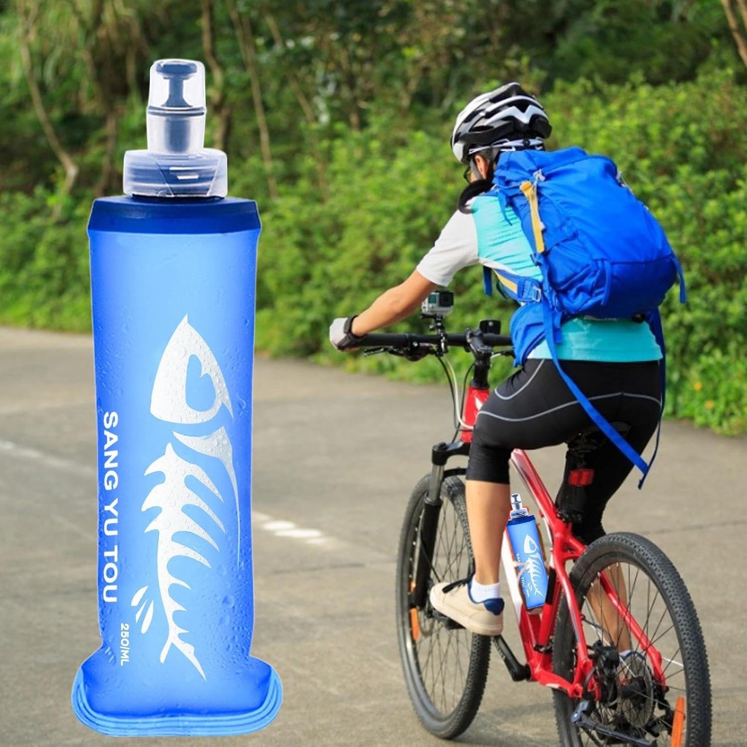 image:image2 Gourde Souple Flasque Running Soft Flask 500ml Bouteille deau Gourde Sport Pliable Poche Hydratation Rservoir deau Flacon pour Sports de Plein Air Randonne Cyclisme Camping Jogging250ml Bleu Fonc