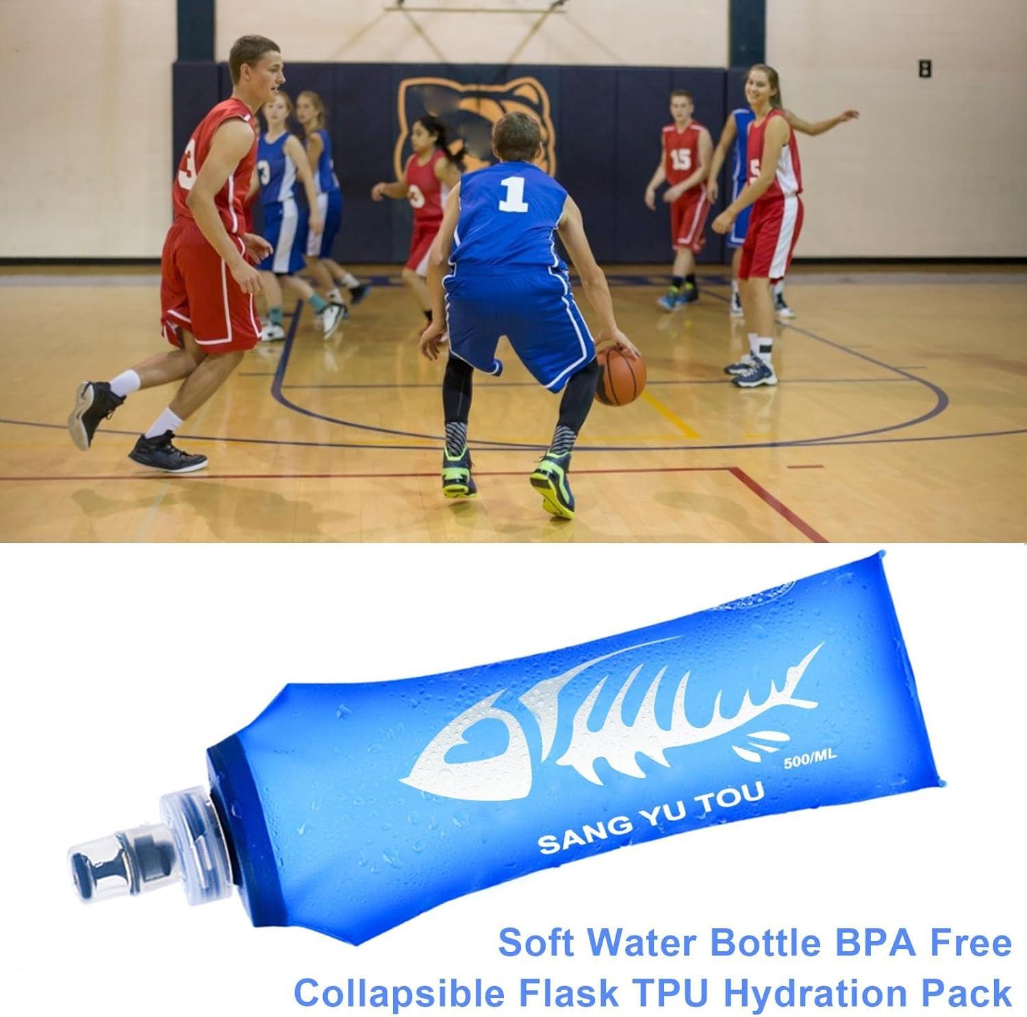 image:image2 Gourde Souple Flasque Running Soft Flask 500ml Bouteille deau Gourde Sport Pliable Poche Hydratation Rservoir deau Flacon pour Sports de Plein Air Randonne Cyclisme Camping Jogging500ml Bleu Fonc