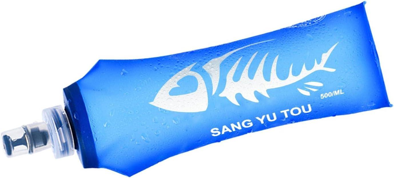 image:image2 Gourde Souple Flasque Running Soft Flask 500ml Bouteille deau Gourde Sport Pliable Poche Hydratation Rservoir deau Flacon pour Sports de Plein Air Randonne Cyclisme Camping Jogging500ml Bleu Fonc