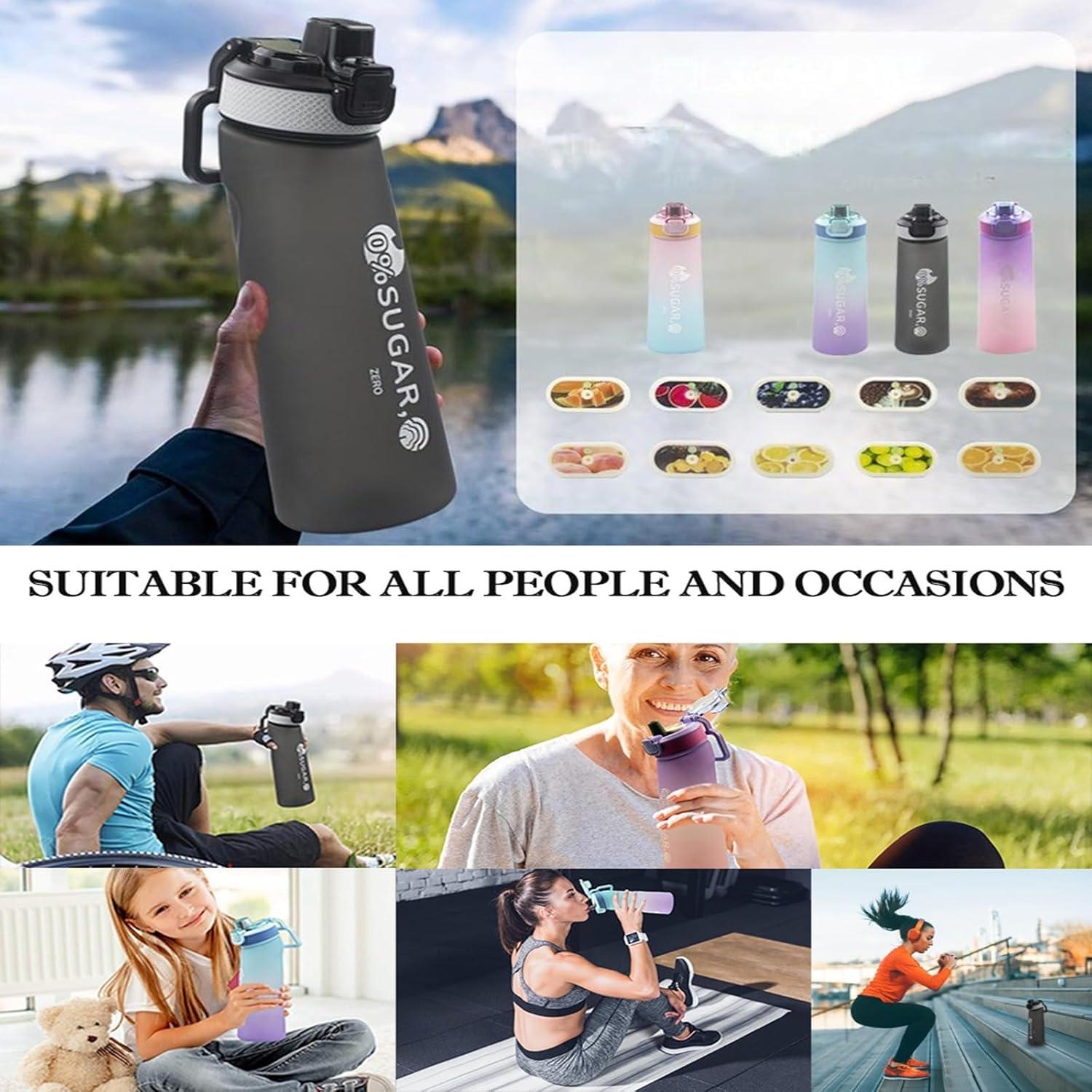 image:imageBouteille deau de sport de 700 ml 14 saveurs matriau tritan rsistant aux hautes tempratures saveur naturelle des fruits extraiteNoir