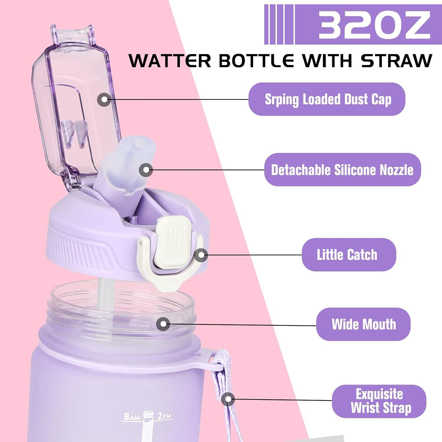 image:imageCodiCile Gourde Sport 1l avec paillebouteille deau de motivation avec Marqueur de Tempsbouteille deau tanche avec couvercle sans BPA pour sport gym bureau course piedviolet dgradViolet Dgrad