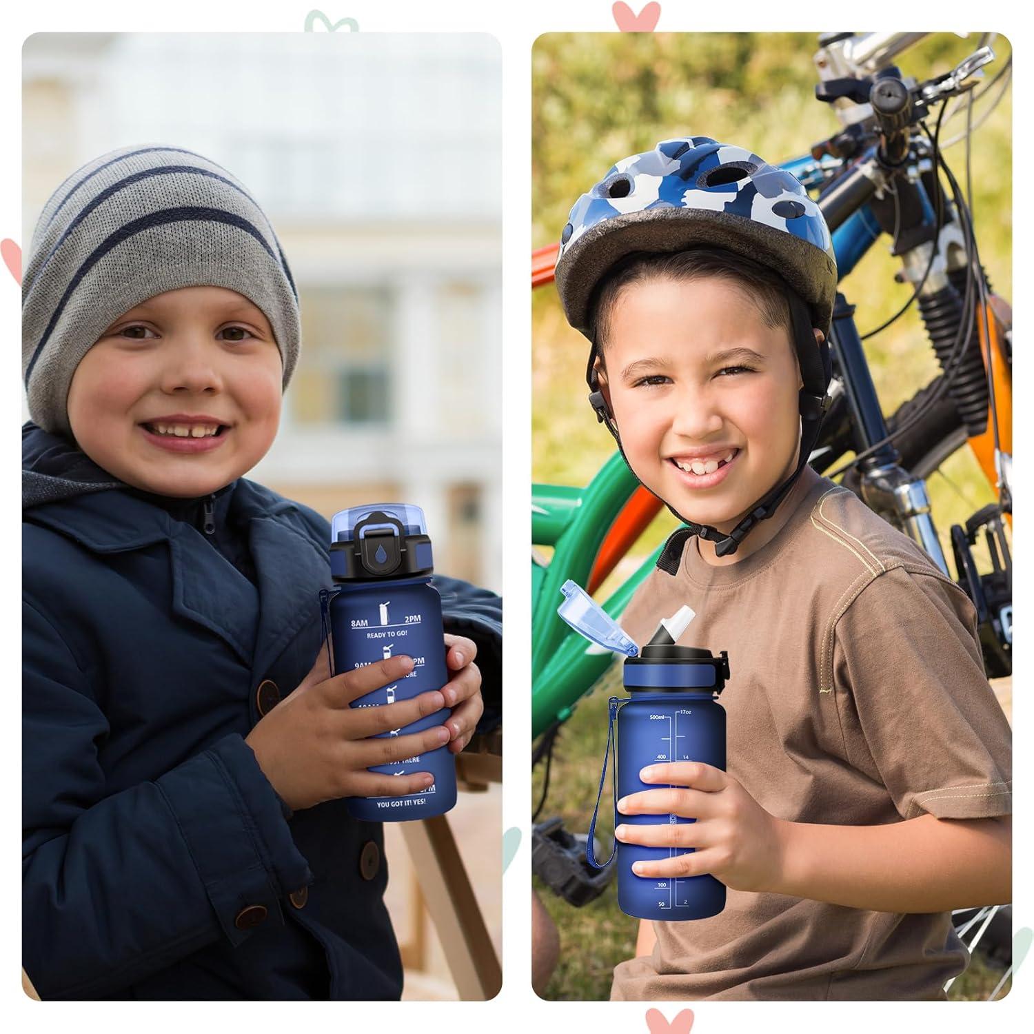 image:imageGourde Motivation 1L Gourde avec Paille sans BPA Bouteille deau de Motivation avec Marqueur de Temps tanche et Rutilisable Bouteille Rutilisable pour lcole Sport Bureau Yoga Camping17oz500ml Paille Mat Bleu Marine