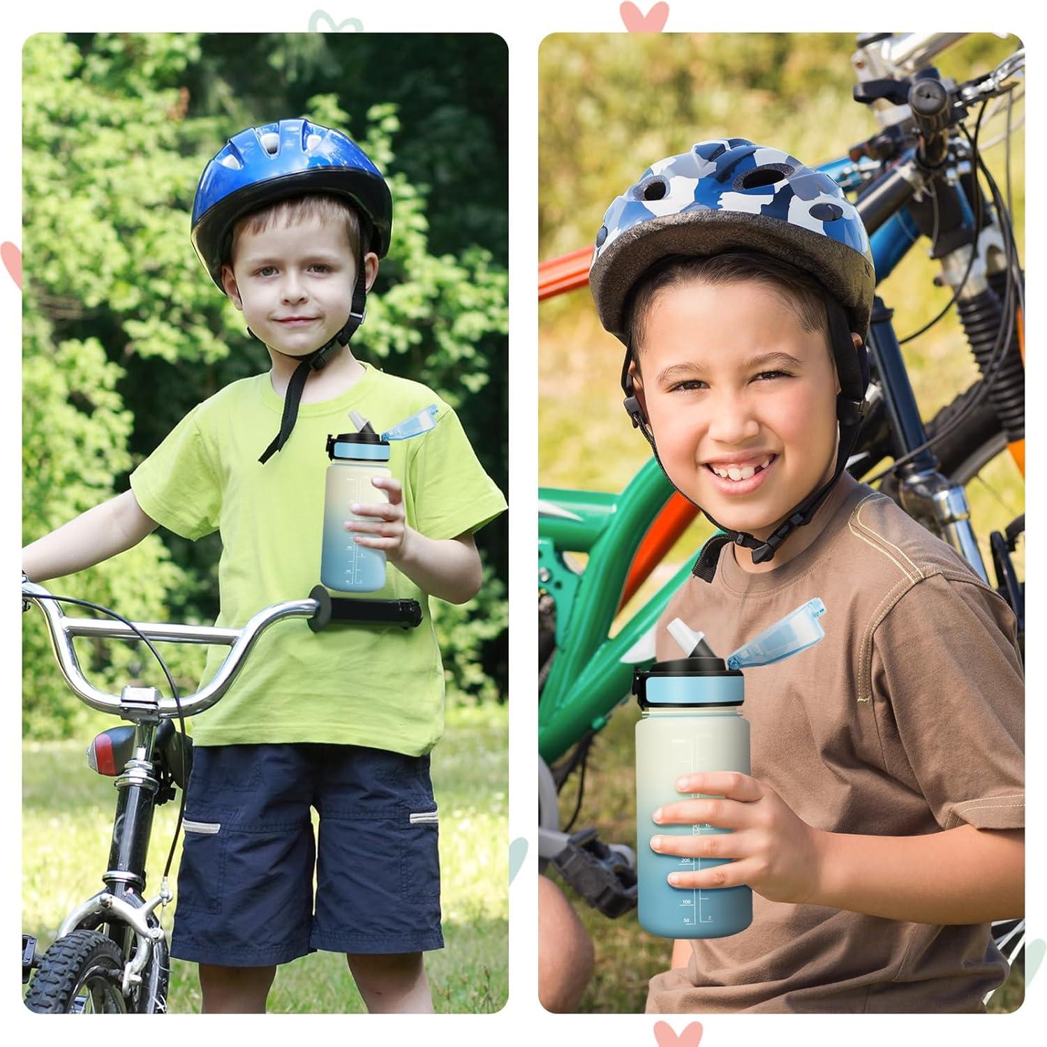 image:imageGourde Motivation 1L Gourde avec Paille sans BPA Bouteille deau de Motivation avec Marqueur de Temps tanche et Rutilisable Bouteille Rutilisable pour lcole Sport Bureau Yoga Camping17oz500ml Paille Blanc Bleu Clair