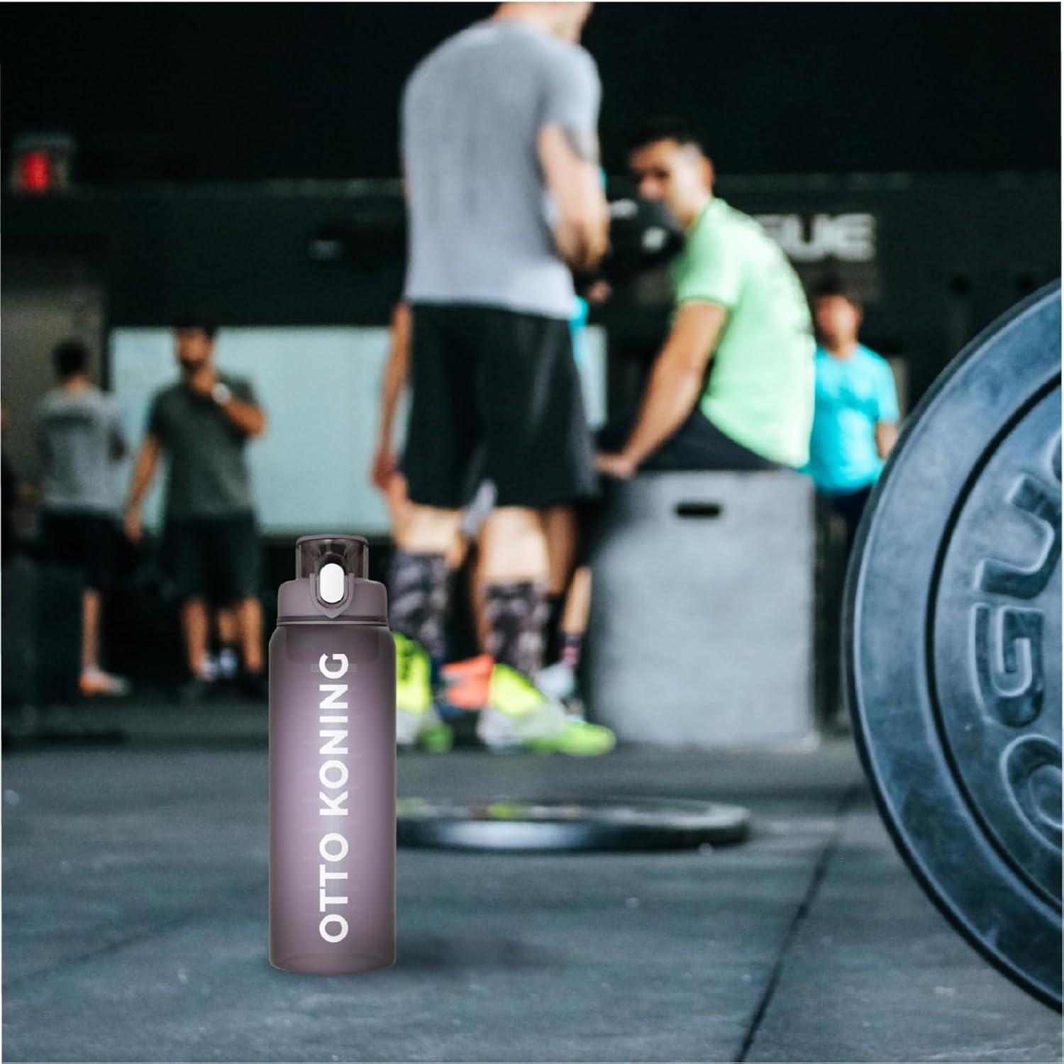image:imageOtto Koning Gourde Sport 1L Bouteille Eau Sans BPA Gourde Adulte Femme Homme Plastique Haute Qualit Hermtique Grande Bouteille Randonne Ouverture Bouton Courroie Nettoyage FacileViolet