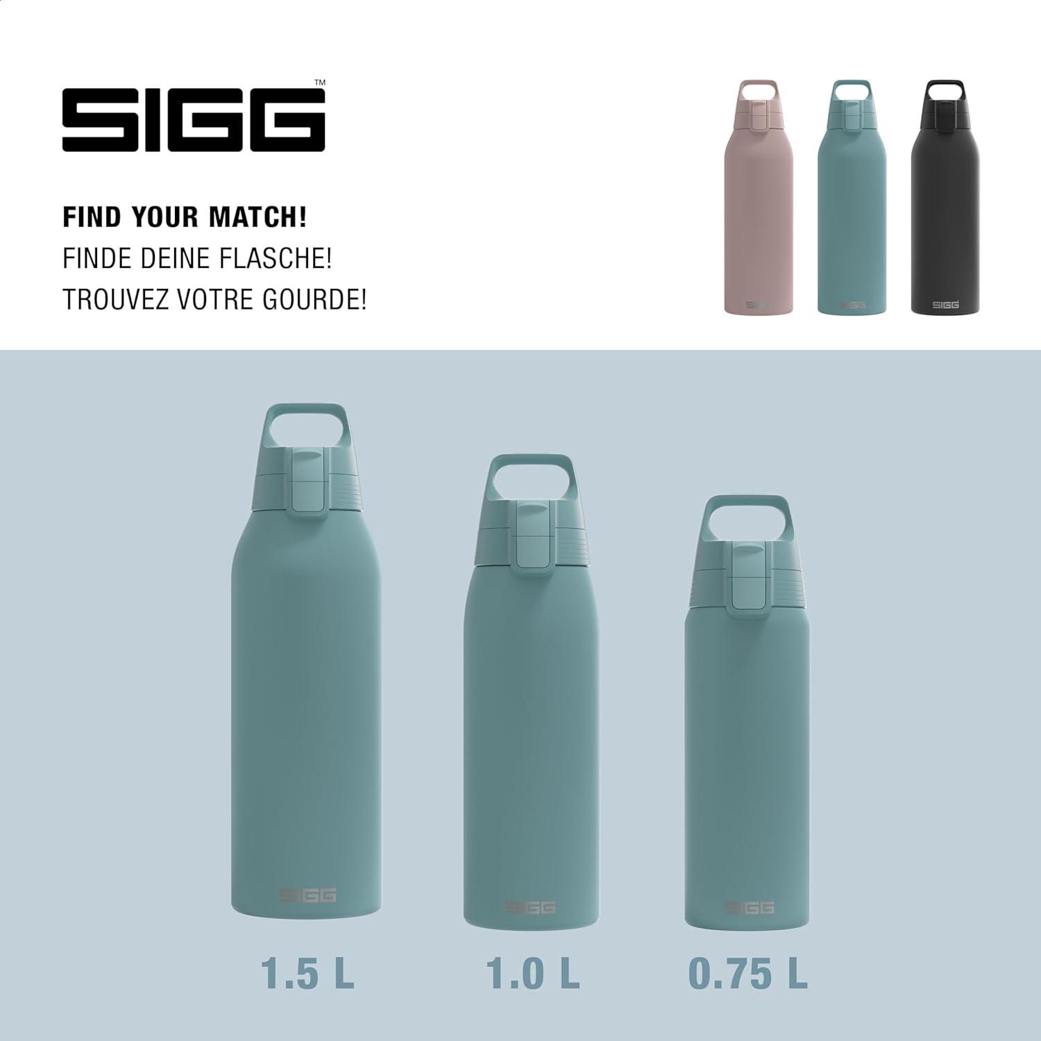 image:imageSigg Gourde Inox Shield ONE Convient Aux Boissons Gazeuses tanche ampamp Lgre Sans BPA Acier Inoxydable 188075L 1L 15LBleu