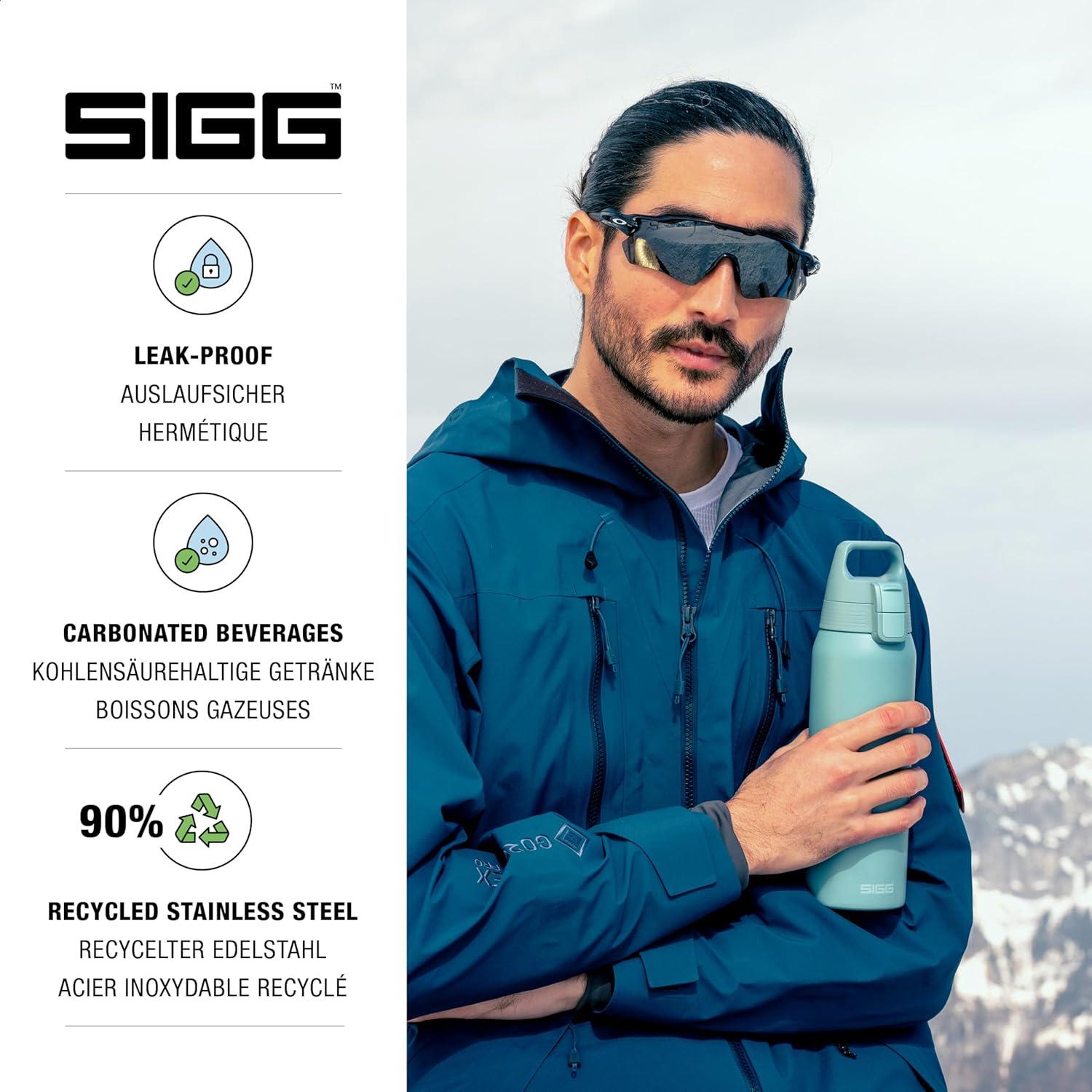 image:imageSigg Gourde Inox Shield ONE Convient Aux Boissons Gazeuses tanche ampamp Lgre Sans BPA Acier Inoxydable 188075L 1L 15LBleu