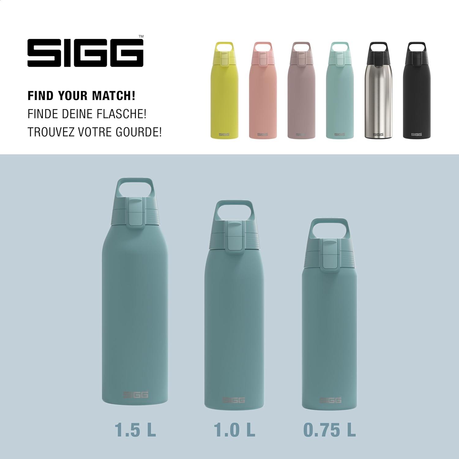 image:imageSigg Gourde Inox Shield ONE Convient Aux Boissons Gazeuses tanche ampamp Lgre Sans BPA Acier Inoxydable 188075L 1L 15LBleu