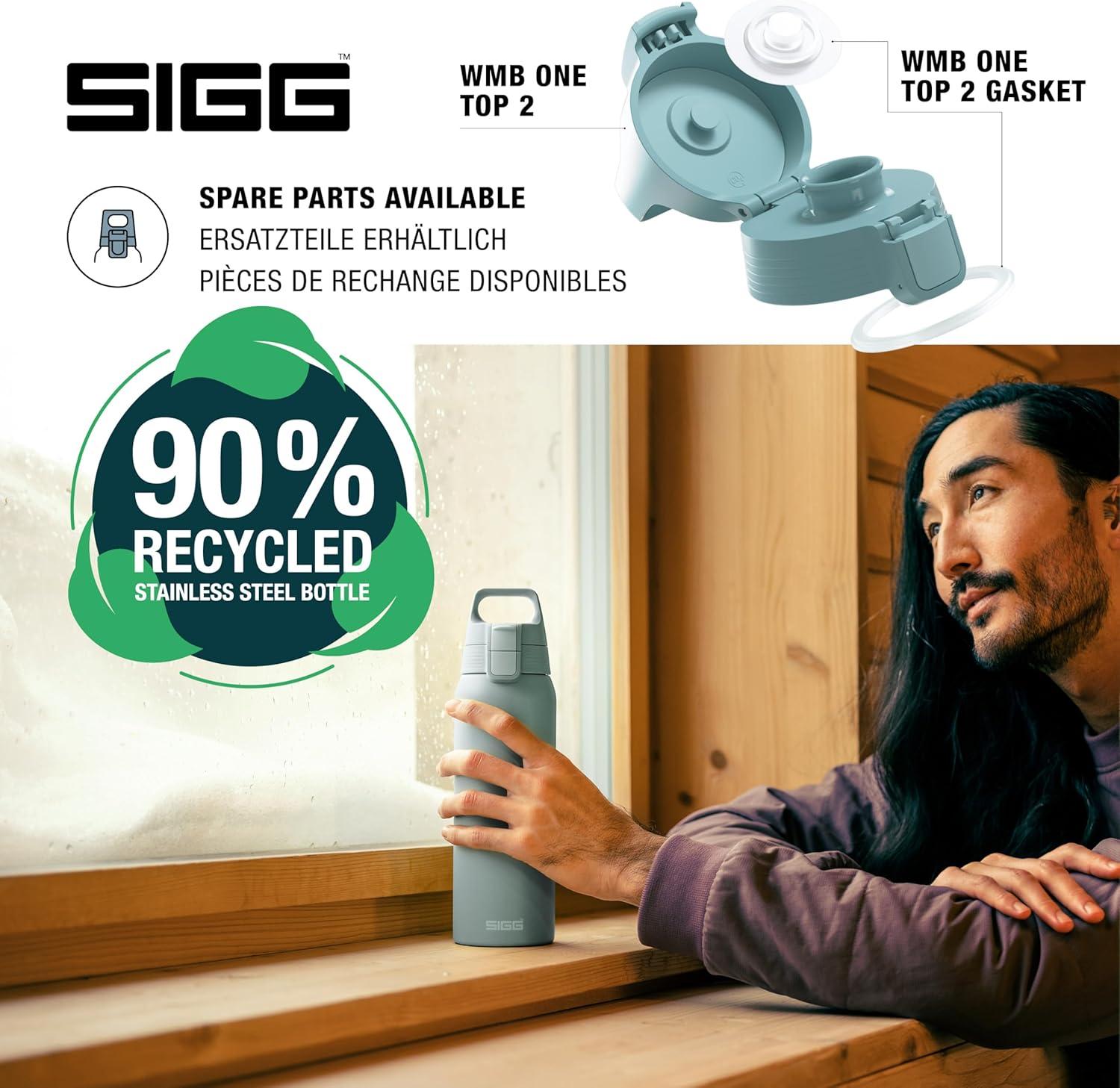 image:imageSigg Gourde Inox Shield ONE Convient Aux Boissons Gazeuses tanche ampamp Lgre Sans BPA Acier Inoxydable 188075L 1L 15LBleu
