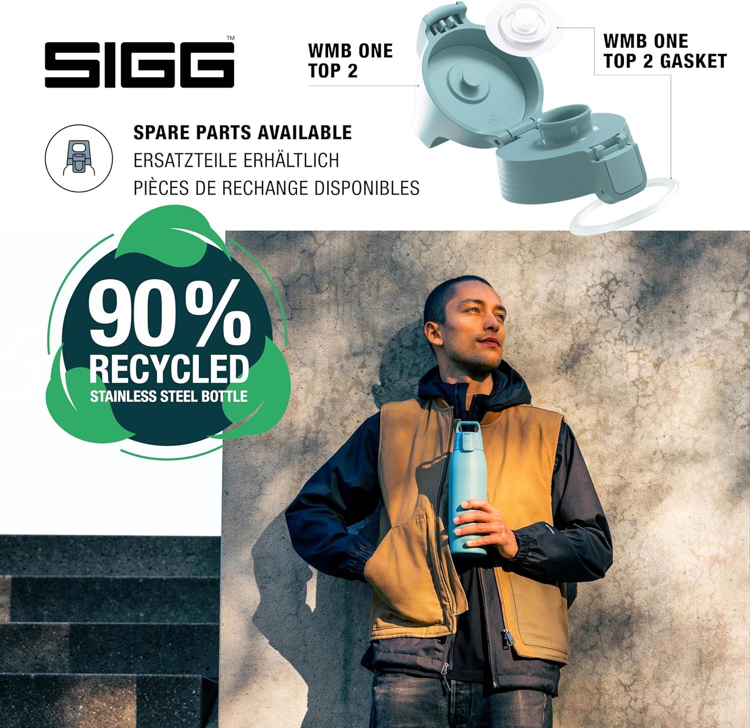 image:imageSigg Gourde Inox Shield ONE Convient Aux Boissons Gazeuses tanche ampamp Lgre Sans BPA Acier Inoxydable 188075L 1L 15LBleu