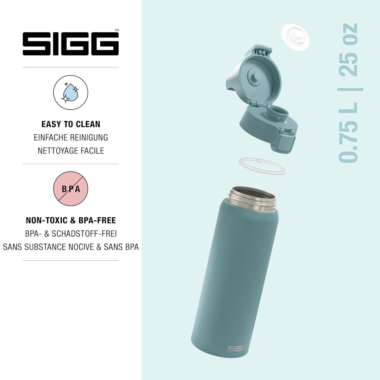 image:imageSigg Gourde Inox Shield ONE Convient Aux Boissons Gazeuses tanche ampamp Lgre Sans BPA Acier Inoxydable 188075L 1L 15LBleu