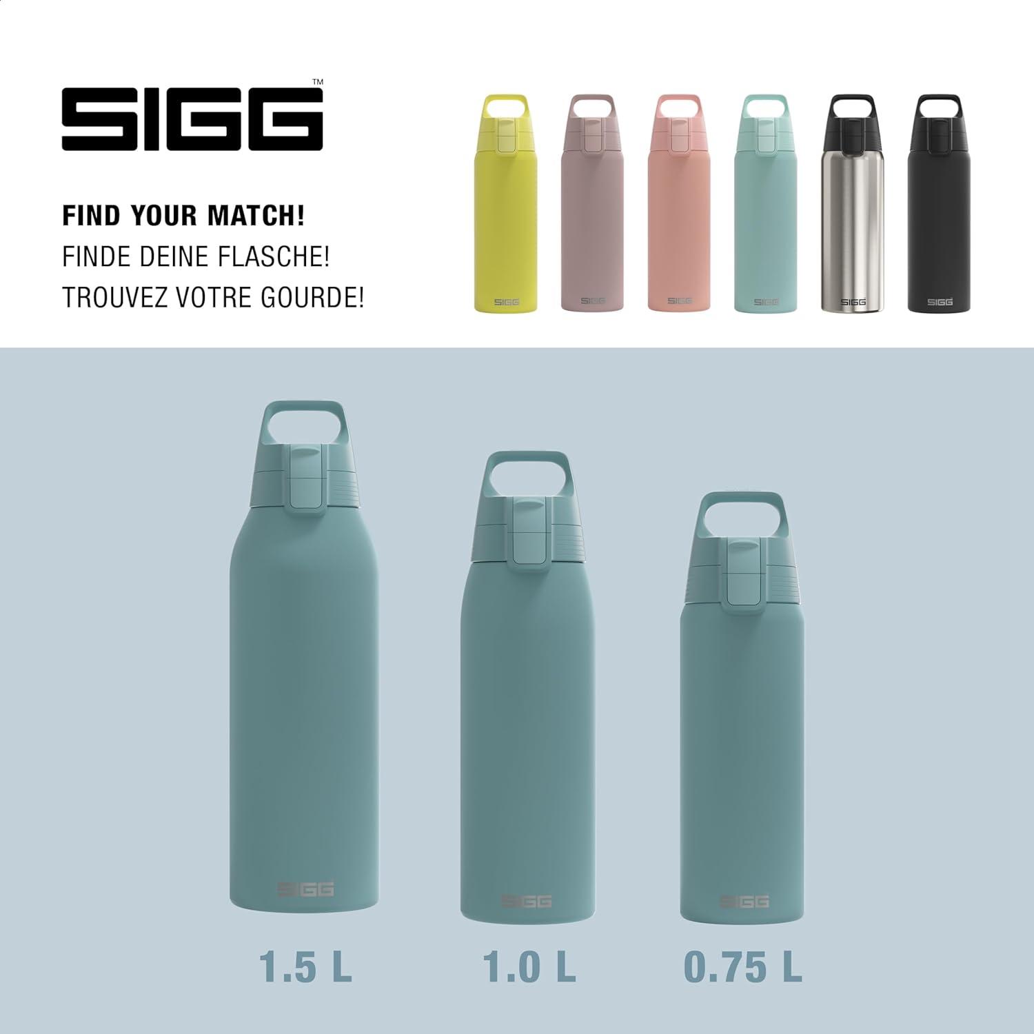 image:imageSigg Gourde Inox Shield ONE Convient Aux Boissons Gazeuses tanche ampamp Lgre Sans BPA Acier Inoxydable 188075L 1L 15LBleu