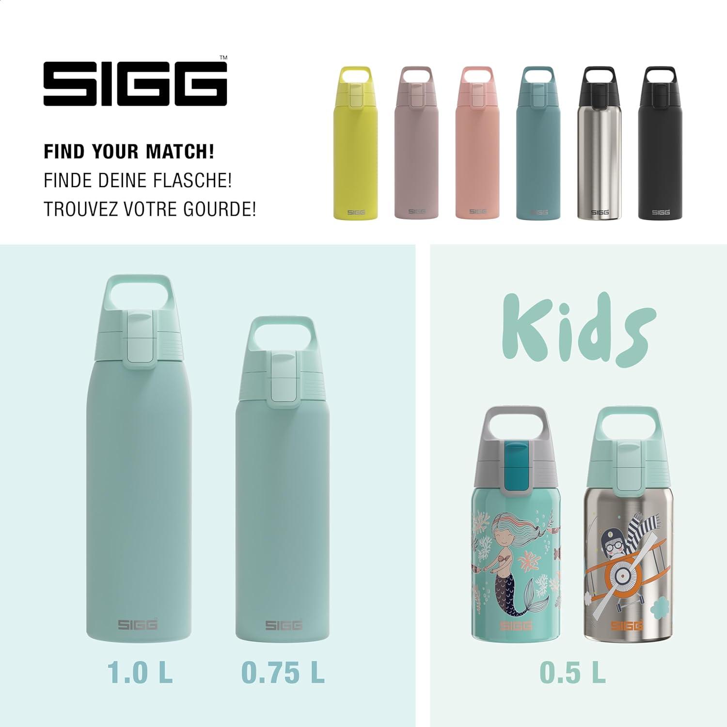 image:imageSigg Gourde Inox Shield ONE Convient Aux Boissons Gazeuses tanche ampamp Lgre Sans BPA Acier Inoxydable 188075L 1L 15LGlacier