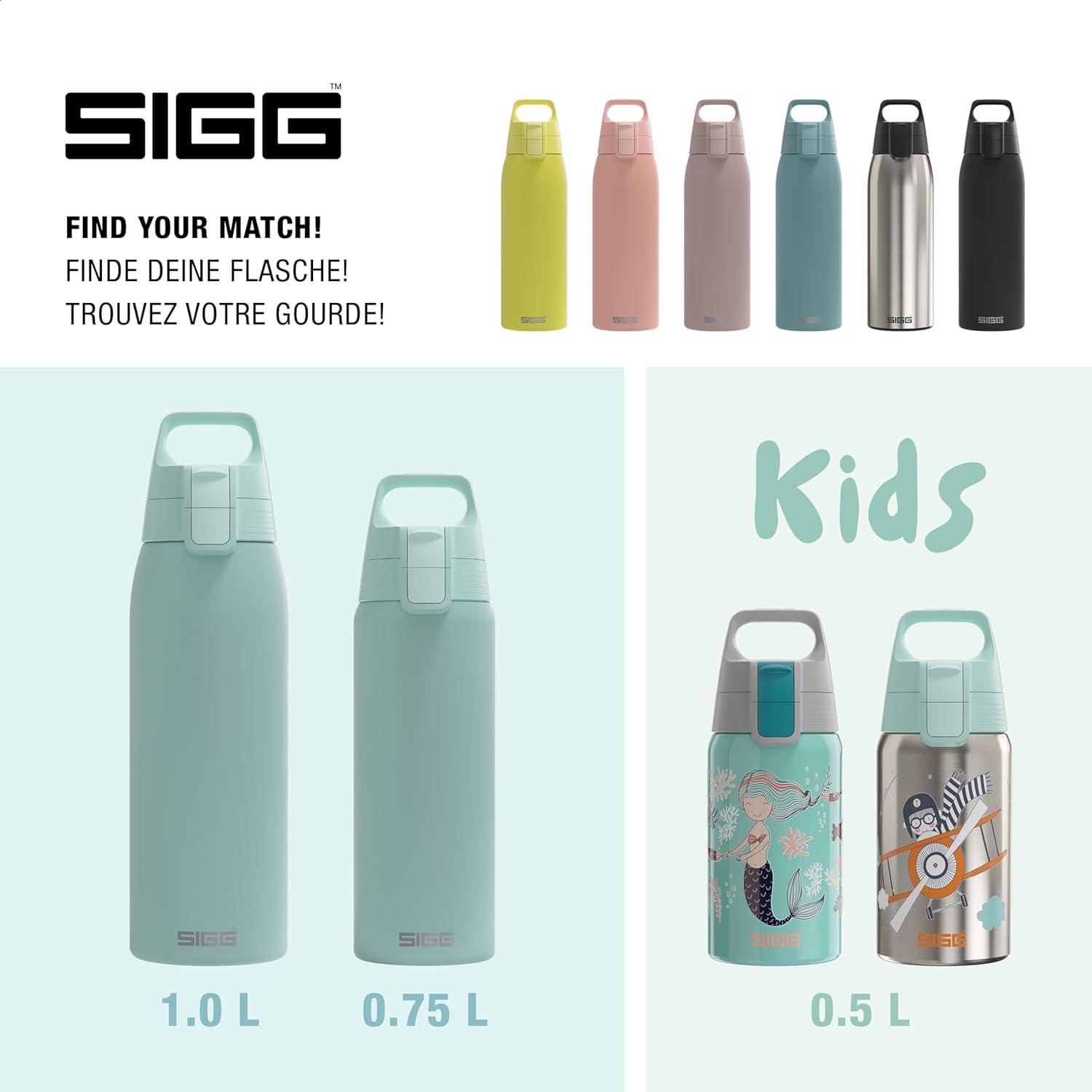 image:imageSigg Gourde Inox Shield ONE Convient Aux Boissons Gazeuses tanche ampamp Lgre Sans BPA Acier Inoxydable 188075L 1L 15LGlacier